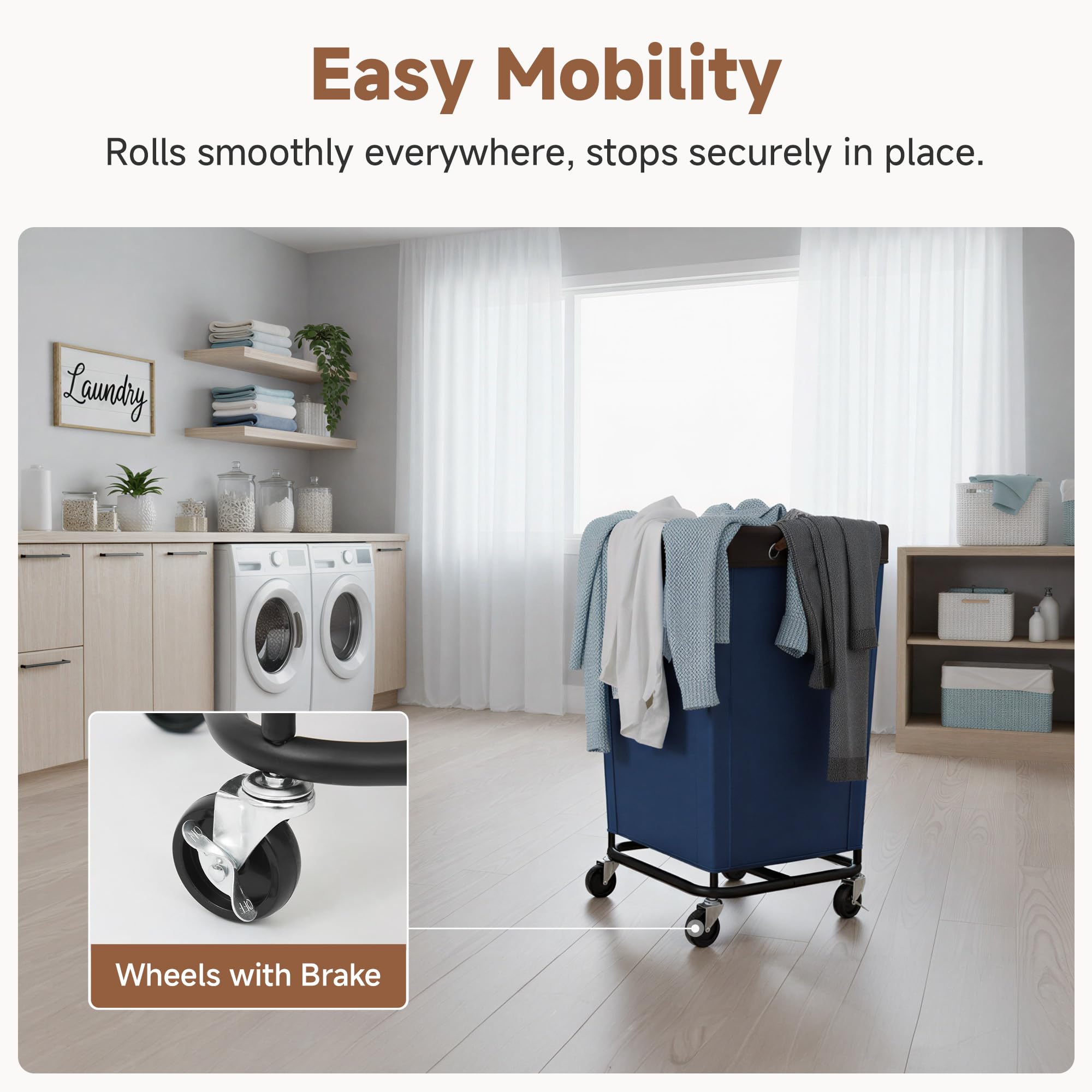160L Laundry Basket with Wheels