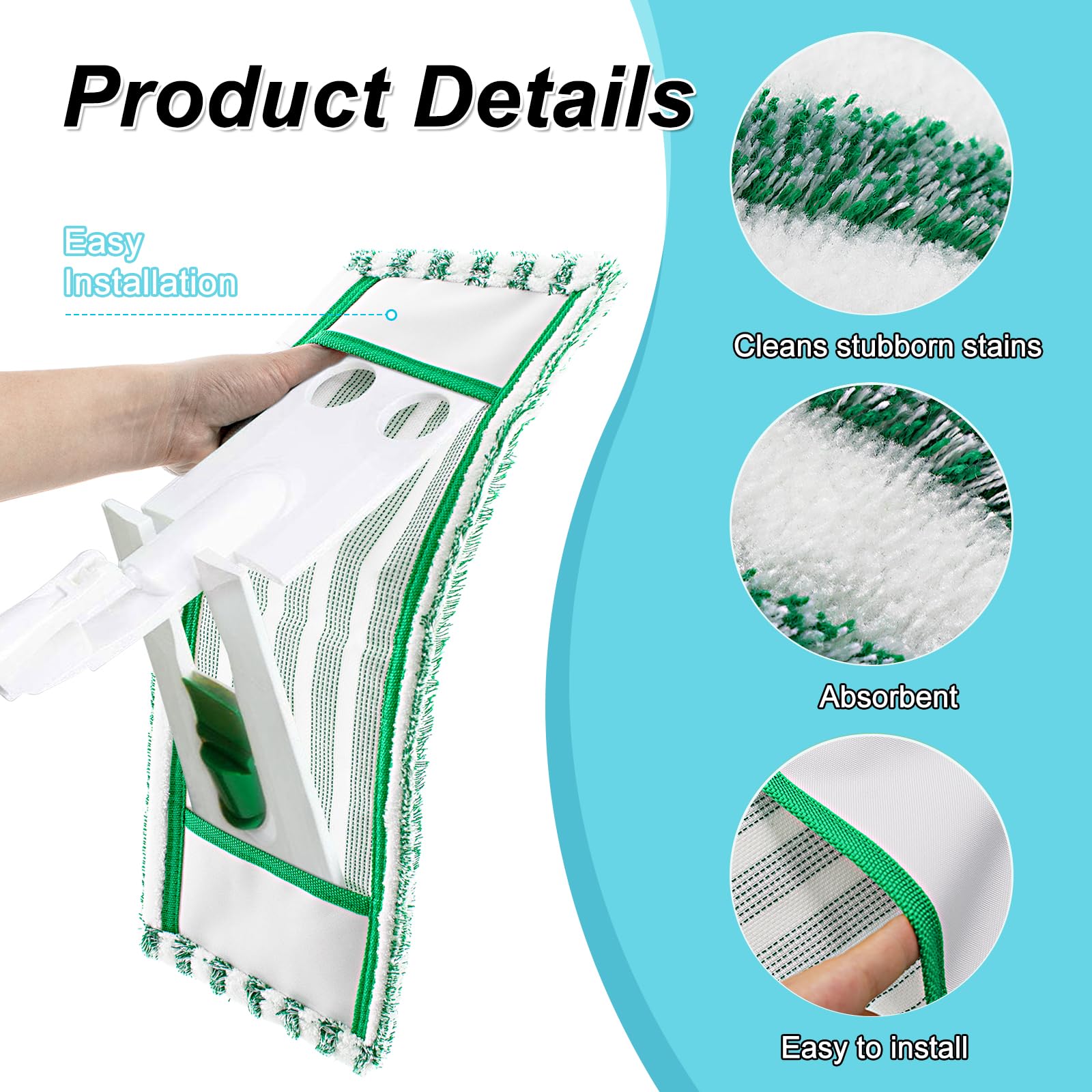 Microfiber Mop Refills Compatible with Libman Wet & Dry Microfiber Mop (2 Count)