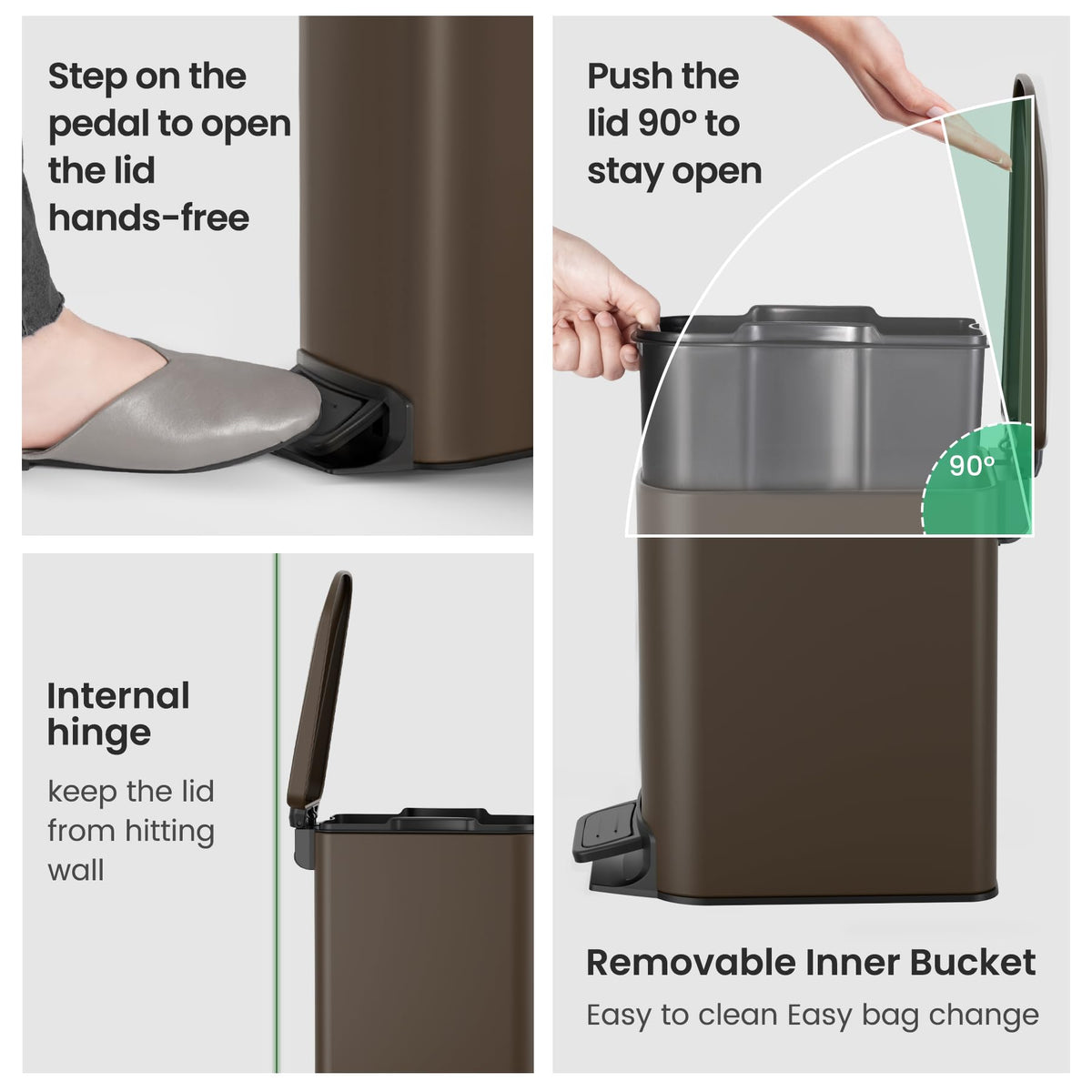 Small Bathroom Trash Can with Lid