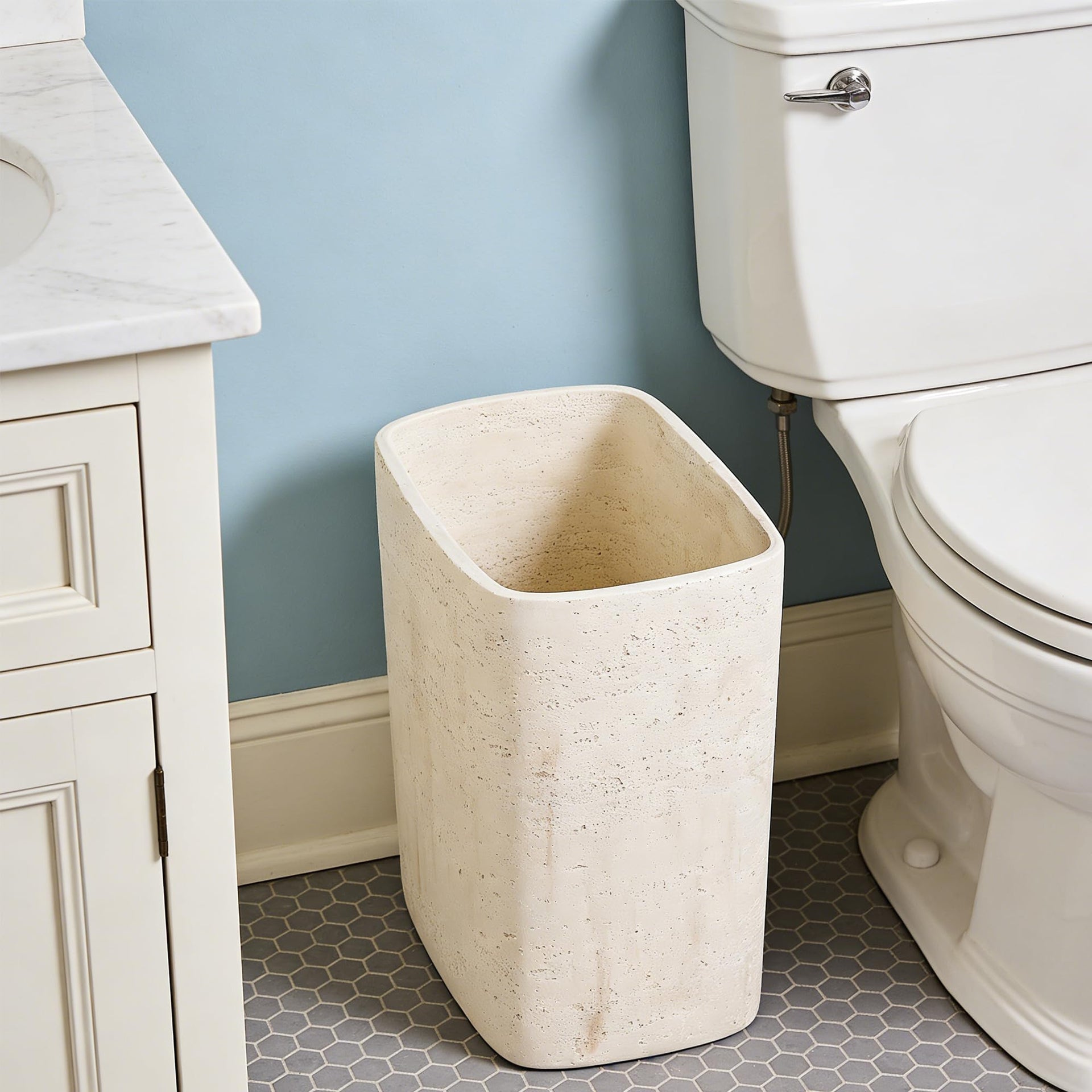 Natural Travertine Textures Bathroom Trash Can 1.8 Gallon