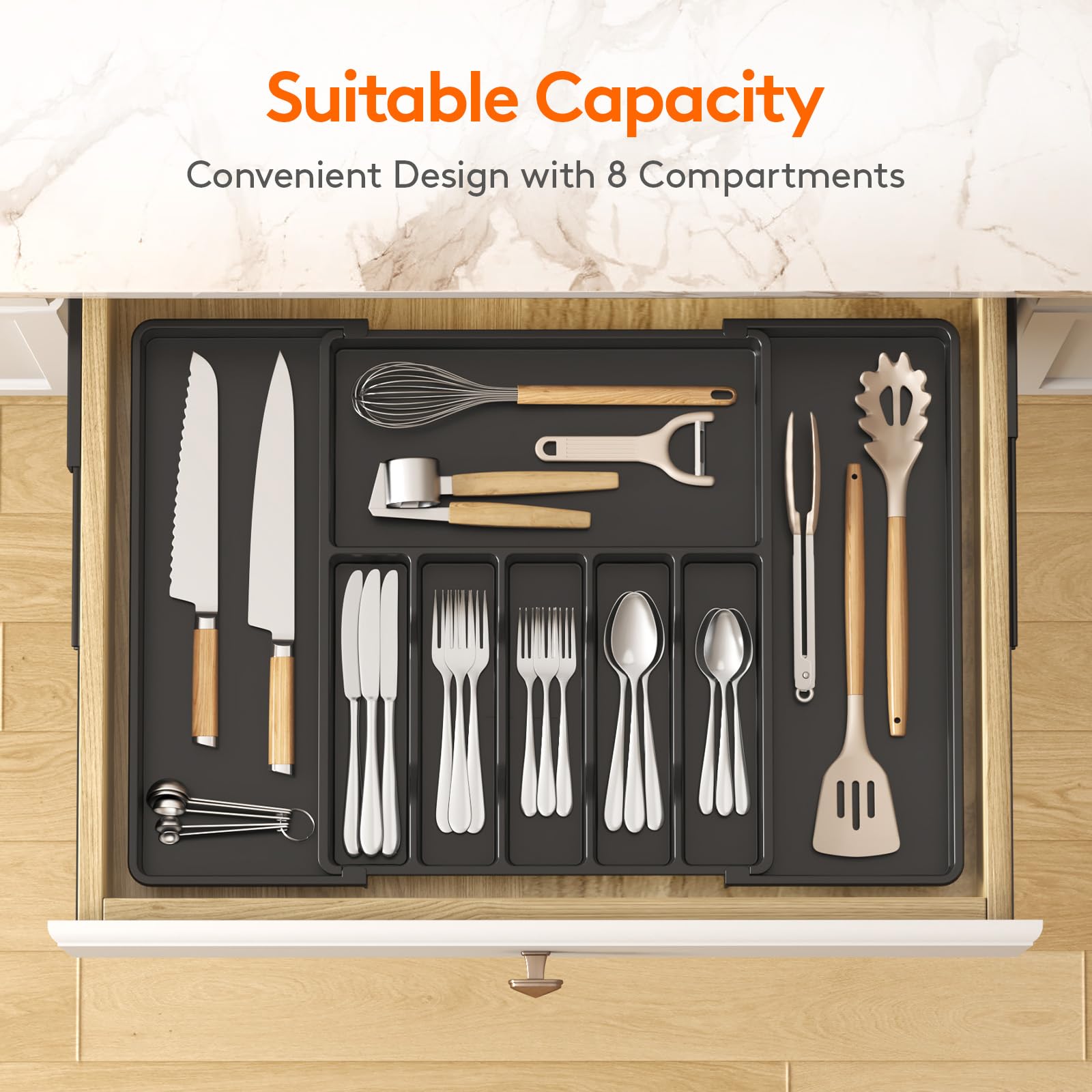 Extra Large Silverware Drawer Organizer