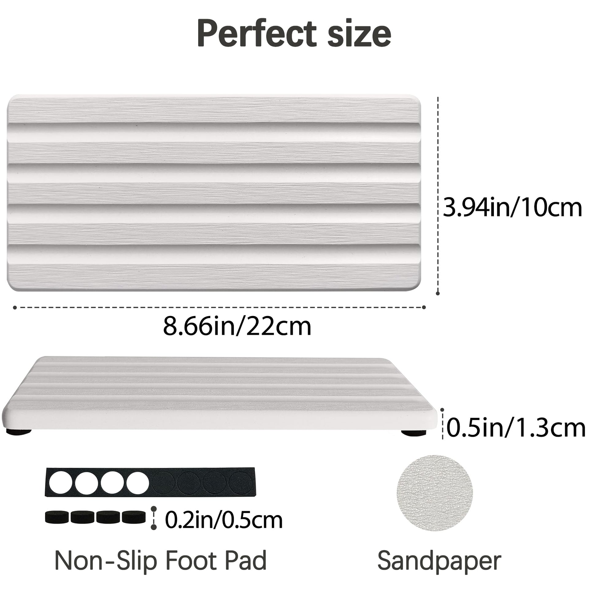 Diatomite Soap Dish Holder Water Absorbing Stone Tray Bathroom Countertop (2 Count)