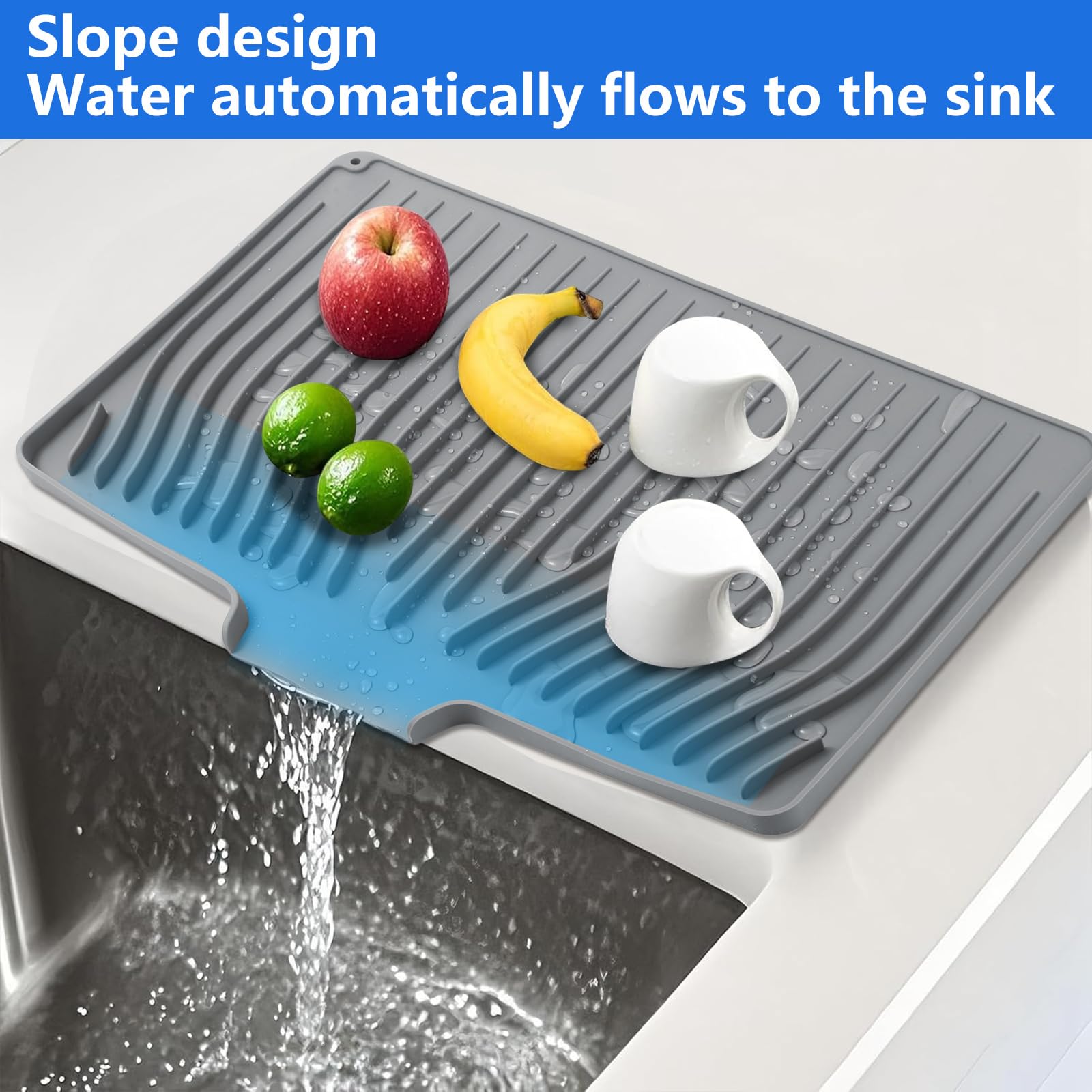 Silicone Dish Drying Mat for Kitchen Counter