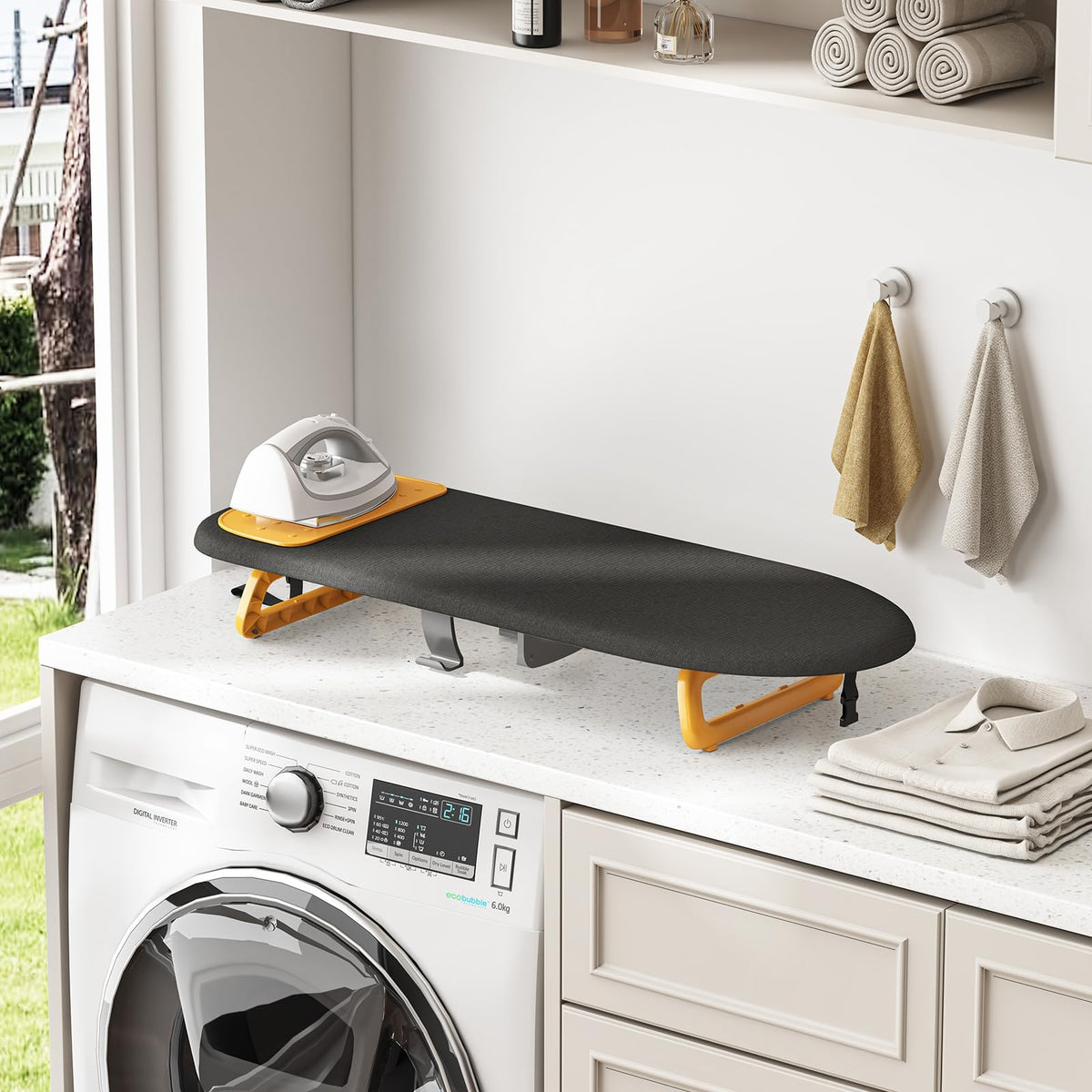 Small Ironing Board with Iron Holder