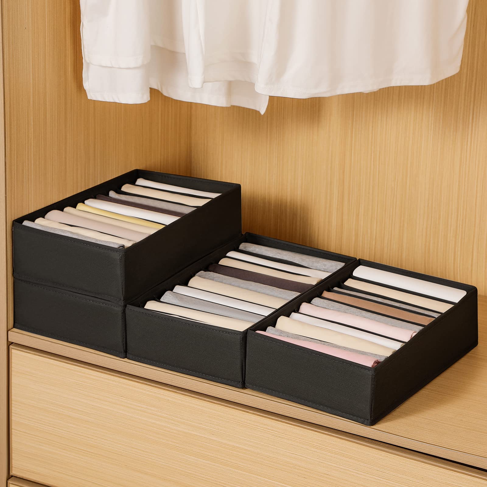 4 Packs T shirt Drawer Organizers for Clothing (4 Count)