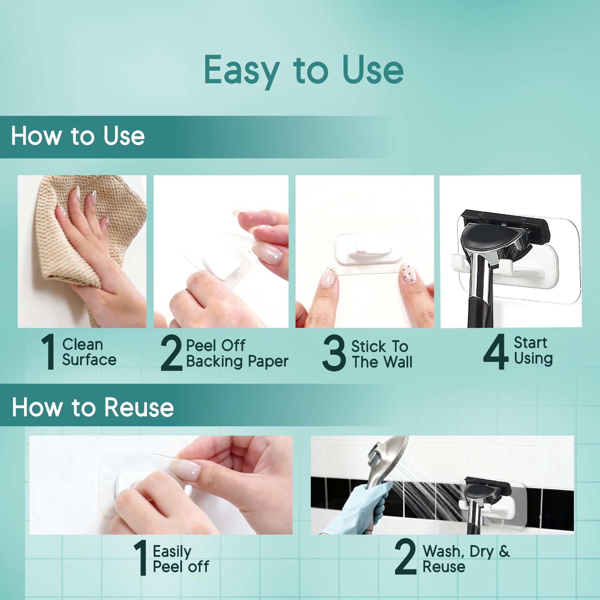 Hook LAB Shower Razor Holder (2 Count)