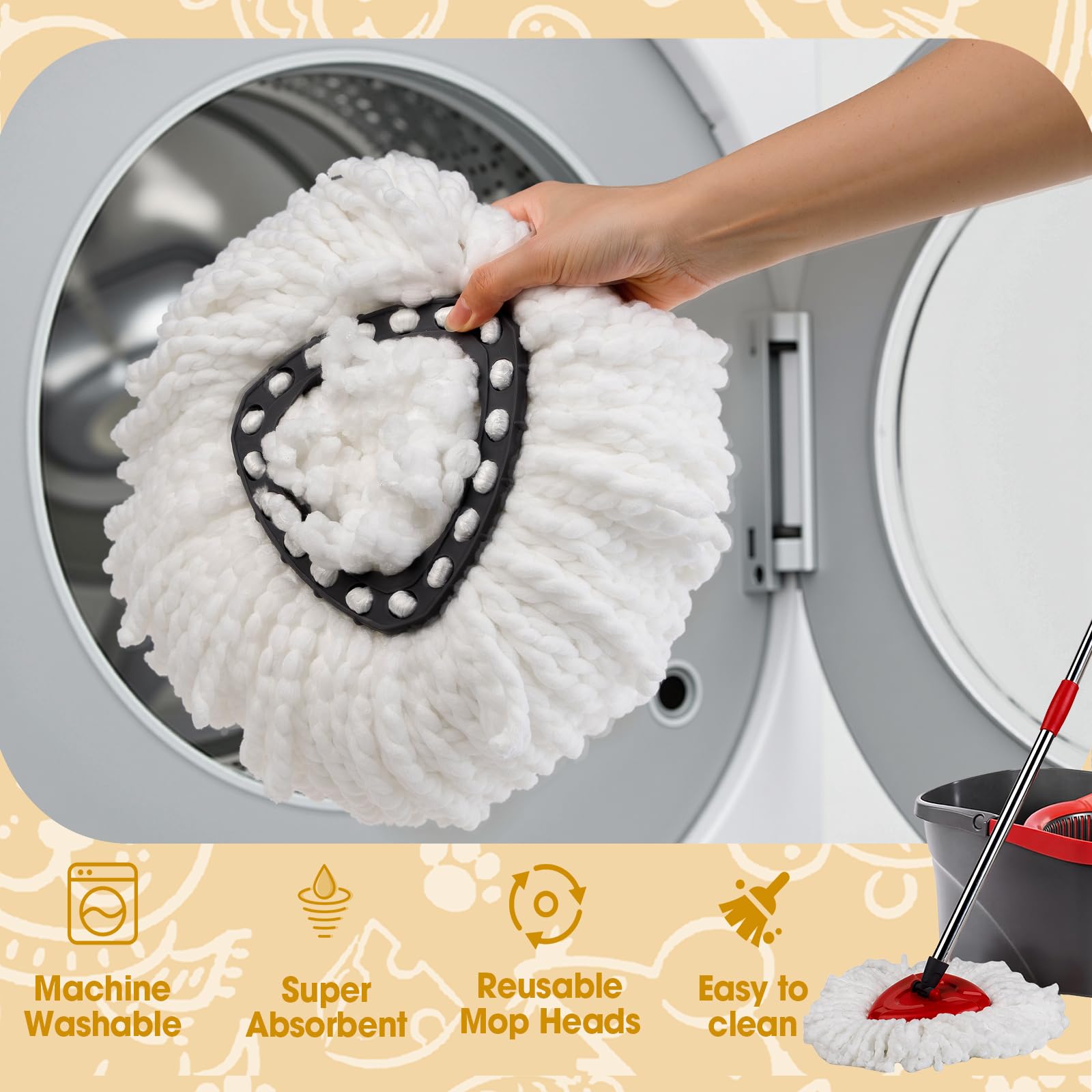 20 Pack Spin Mop Replacement Heads (20 Count)