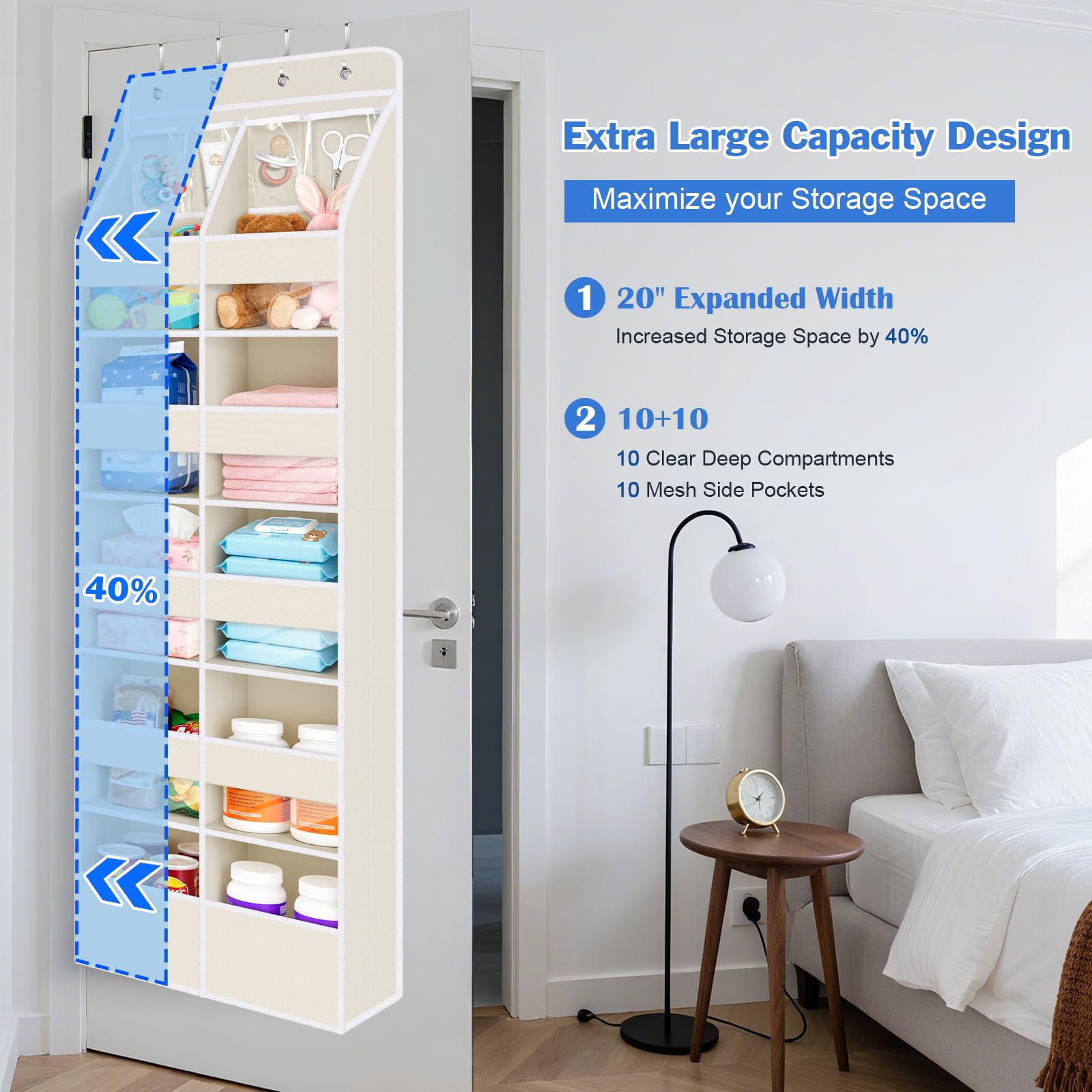 Upgraded Over the Door Organizer for Baby Nursery