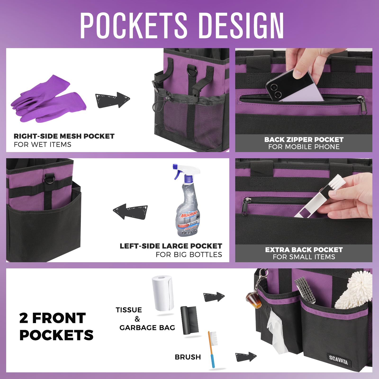 Compact Wearable Cleaning Caddy with Handle & Shoulder Straps