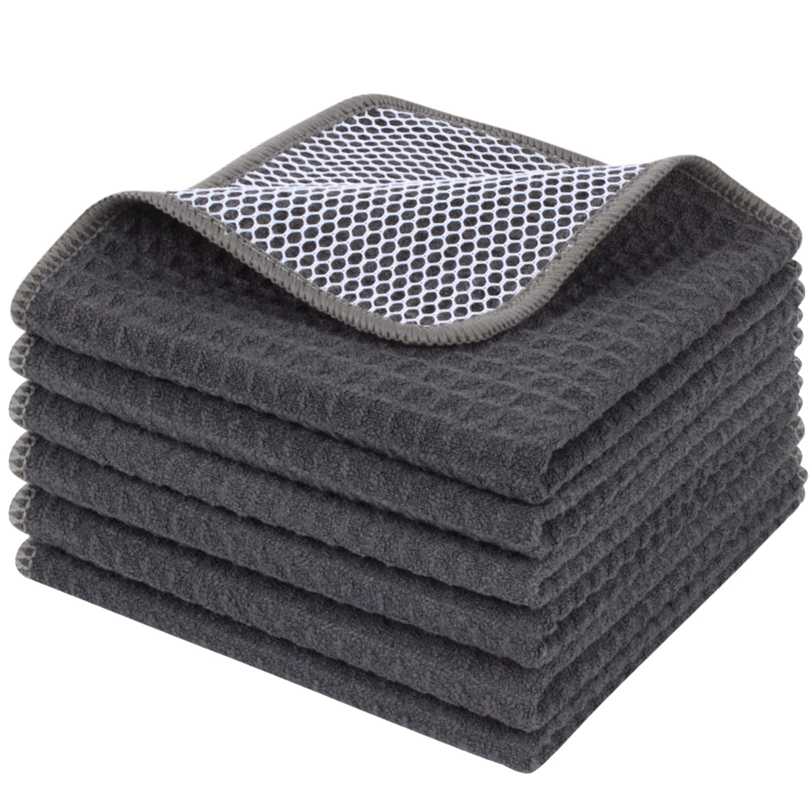 Dish Cloths for Washing Dishes with Scrub Side (6 Count)