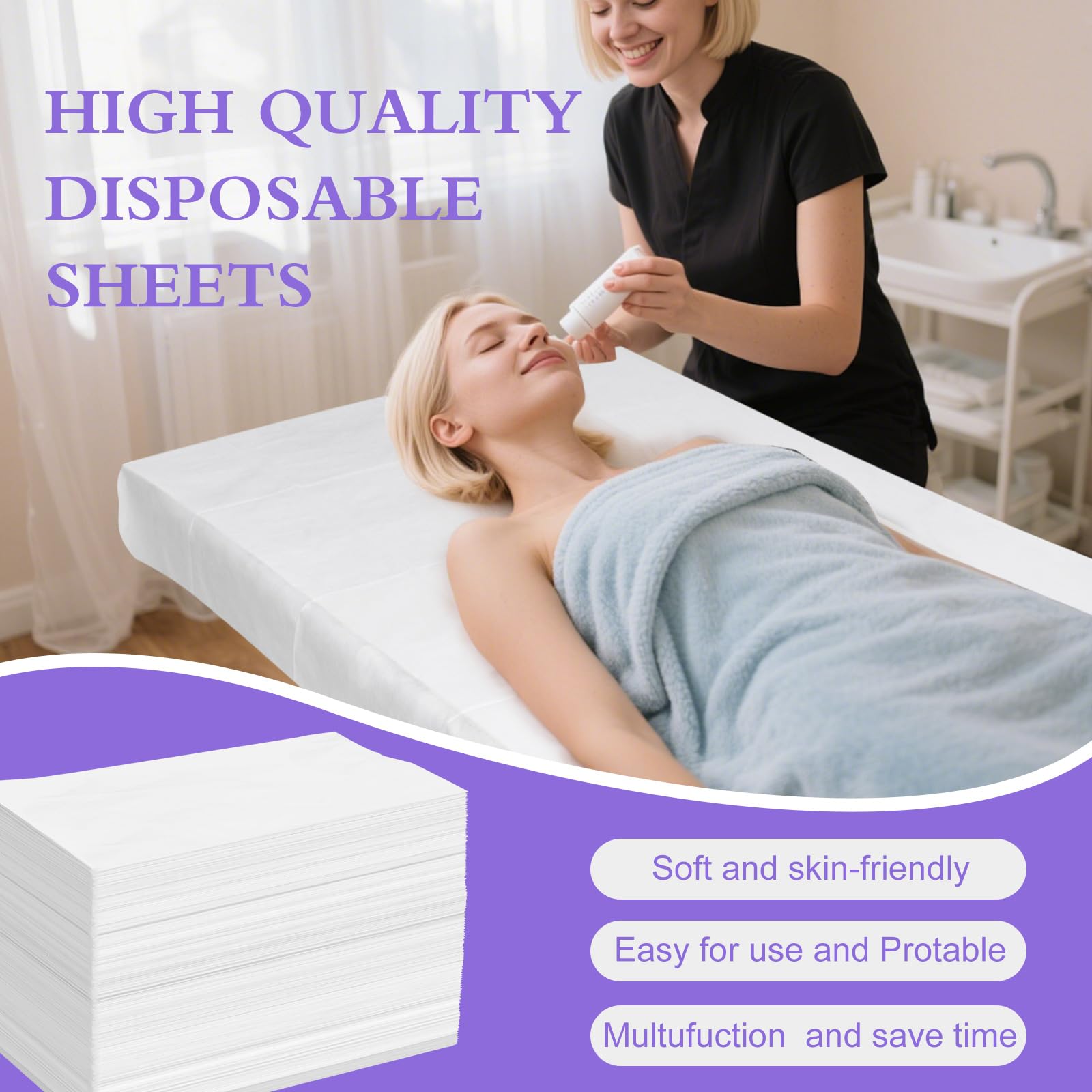 100 Pack Disposable Bed Sheets (100 Count)