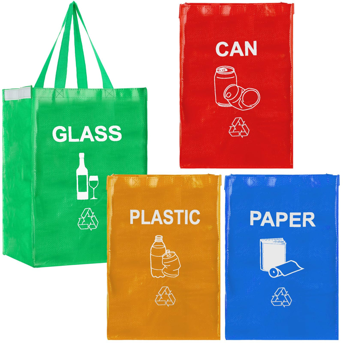 4 Pcs Separate Recycling Waste Bin Bag Large Recycle Bin for Kitchen (4 Count)