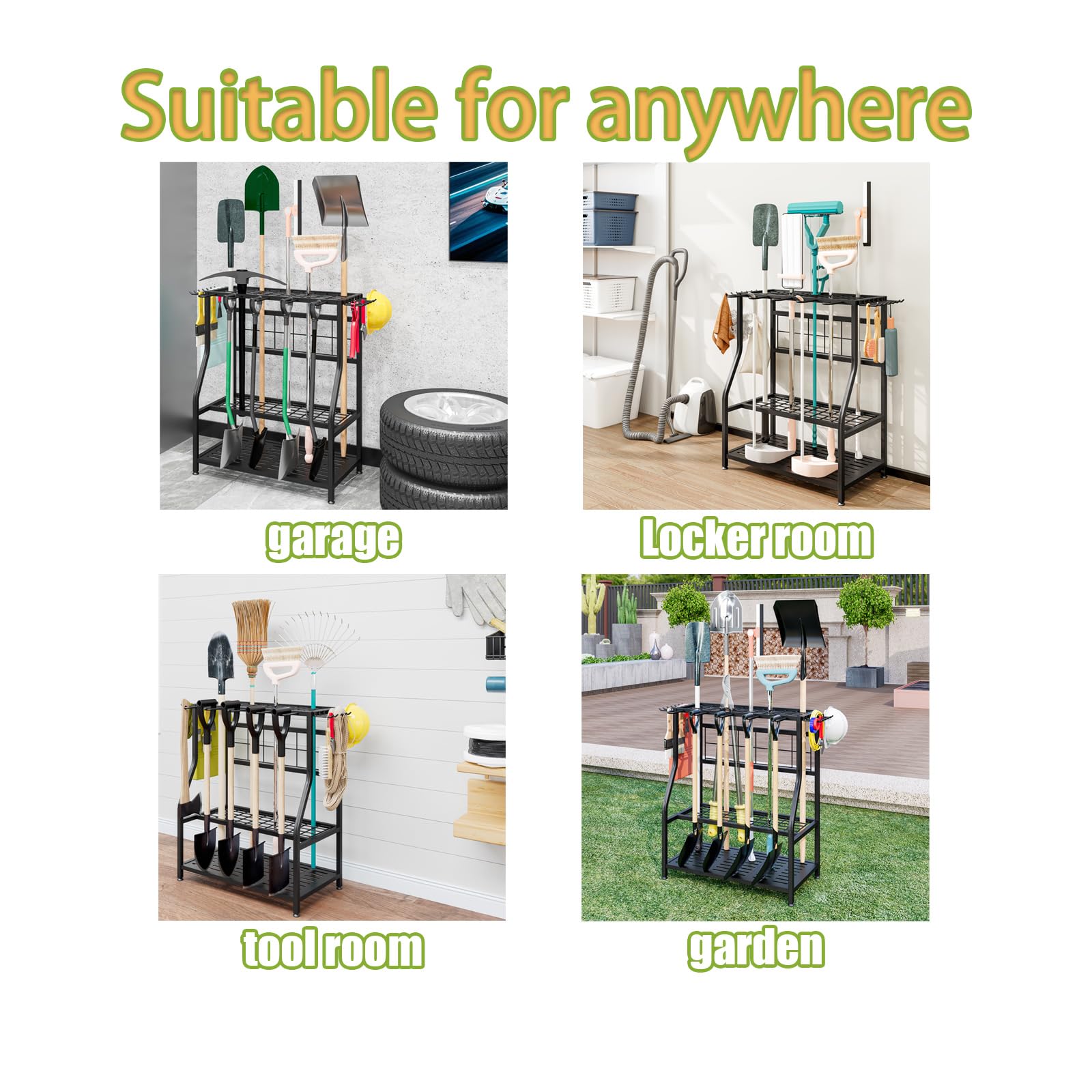 Garden Tool Organizer Yard Tool Tower Rack Shed Organization