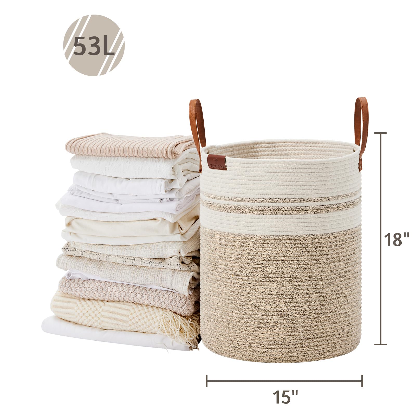 53L Tall Woven Rope Laundry Hamper (1792.1432 Fl Oz) - ModHome Supplies