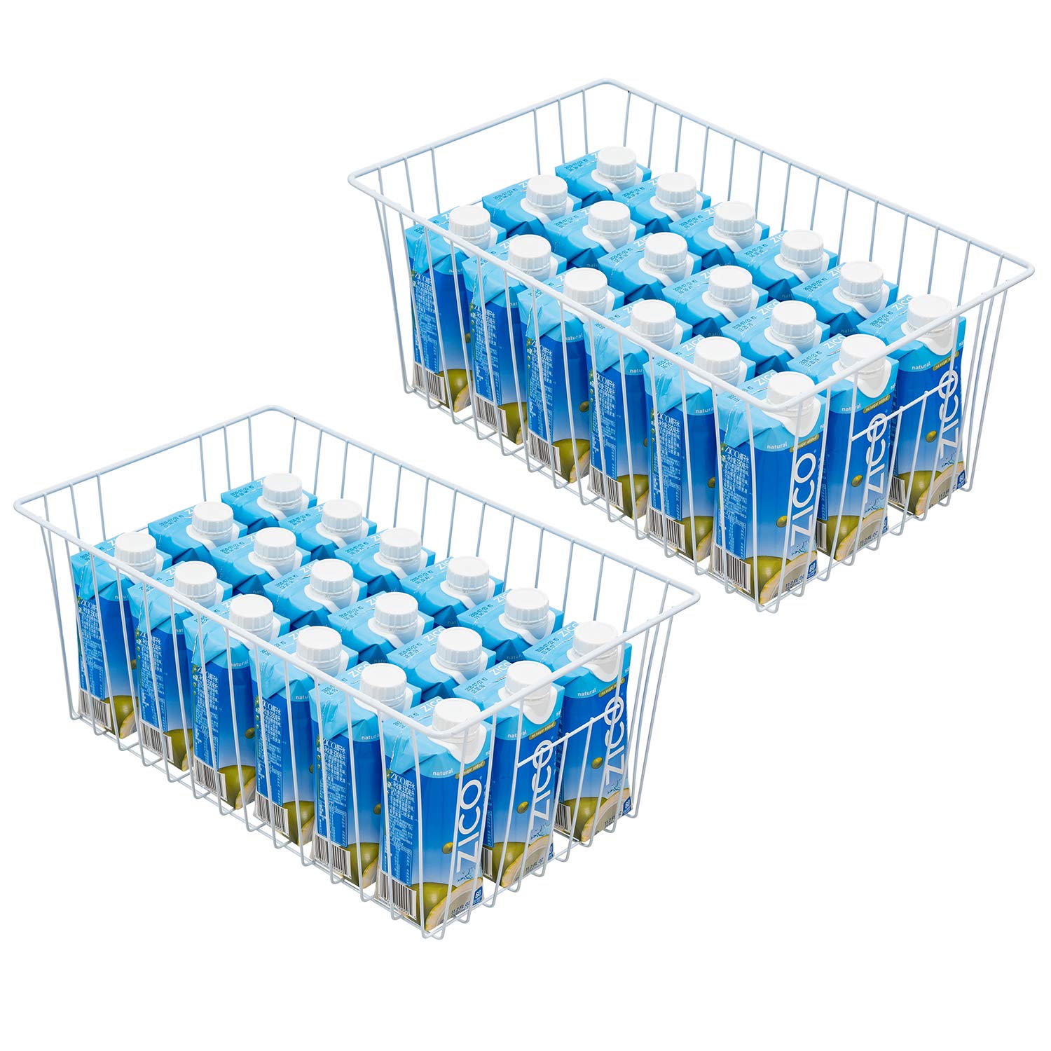 16" L x 12" W Wider Freezer Storage Organizer Baskets Container (2 Count)