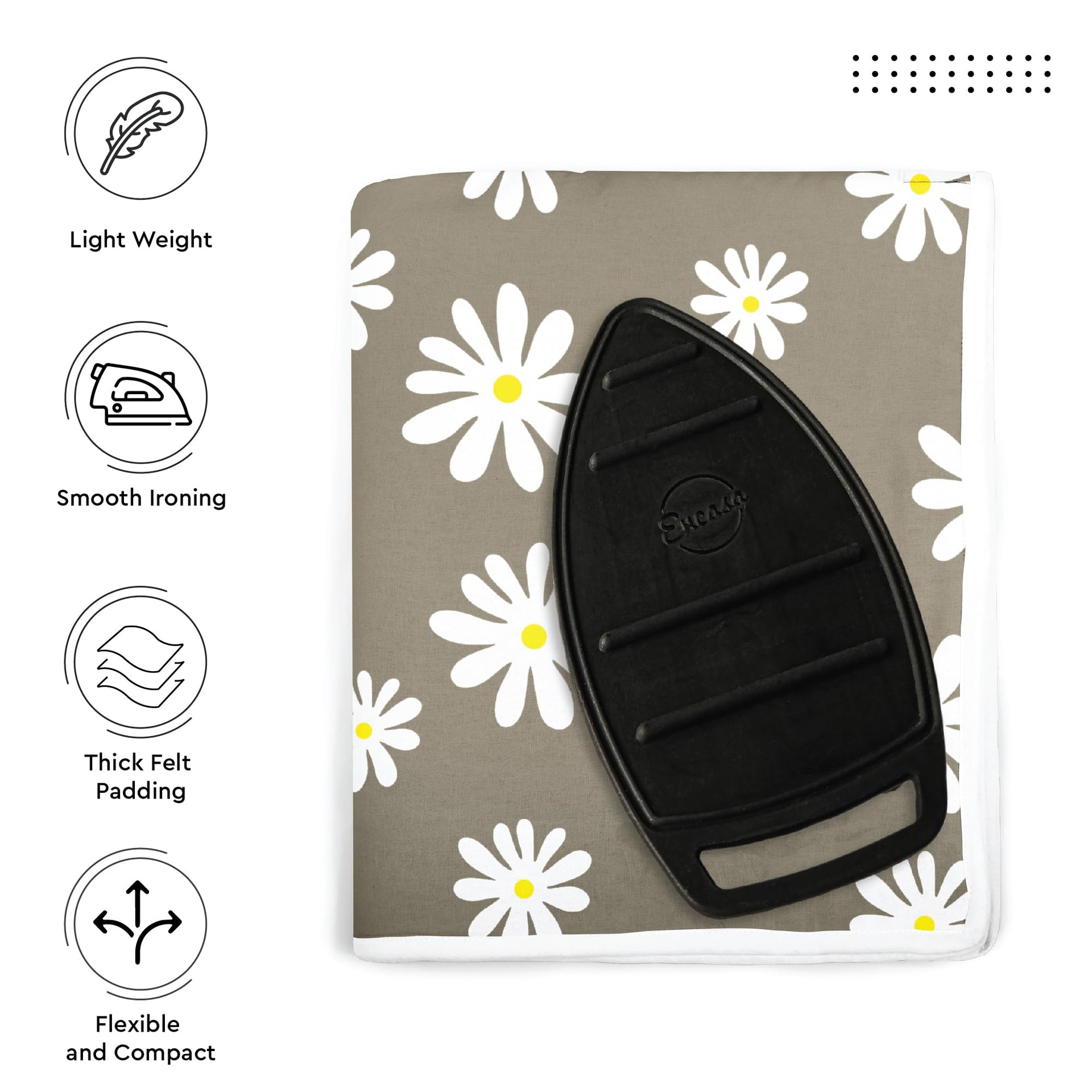 Ironing Mat Heat Resistant Pad 48"x28" Daisy Grey