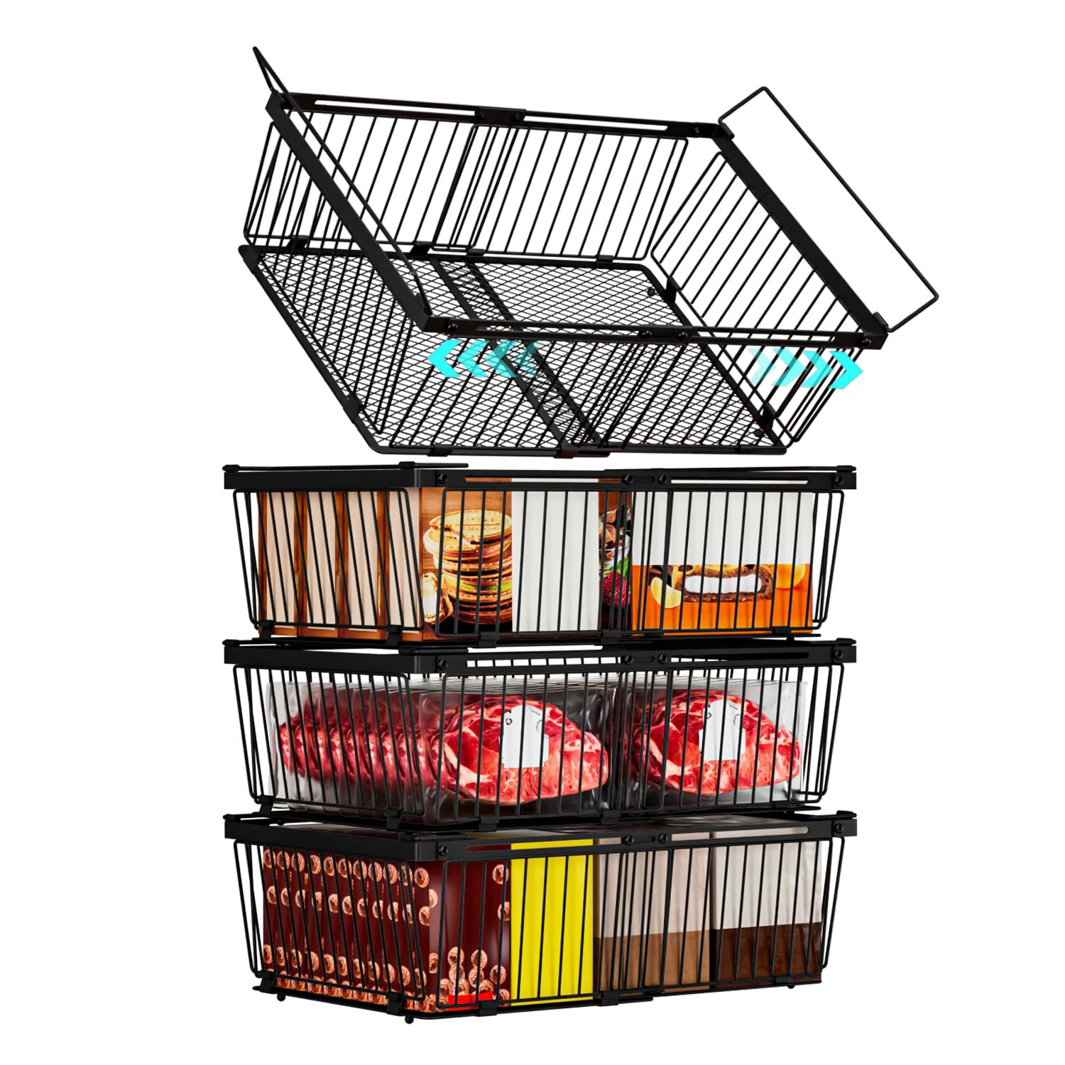 Large Freezer Organizer Bins for 10 to 20 Cu.Ft