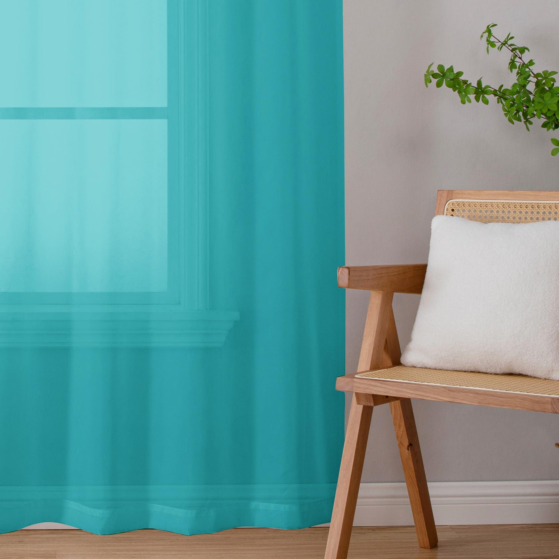 Turquoise Sheer Valances for Windows (2 Count)