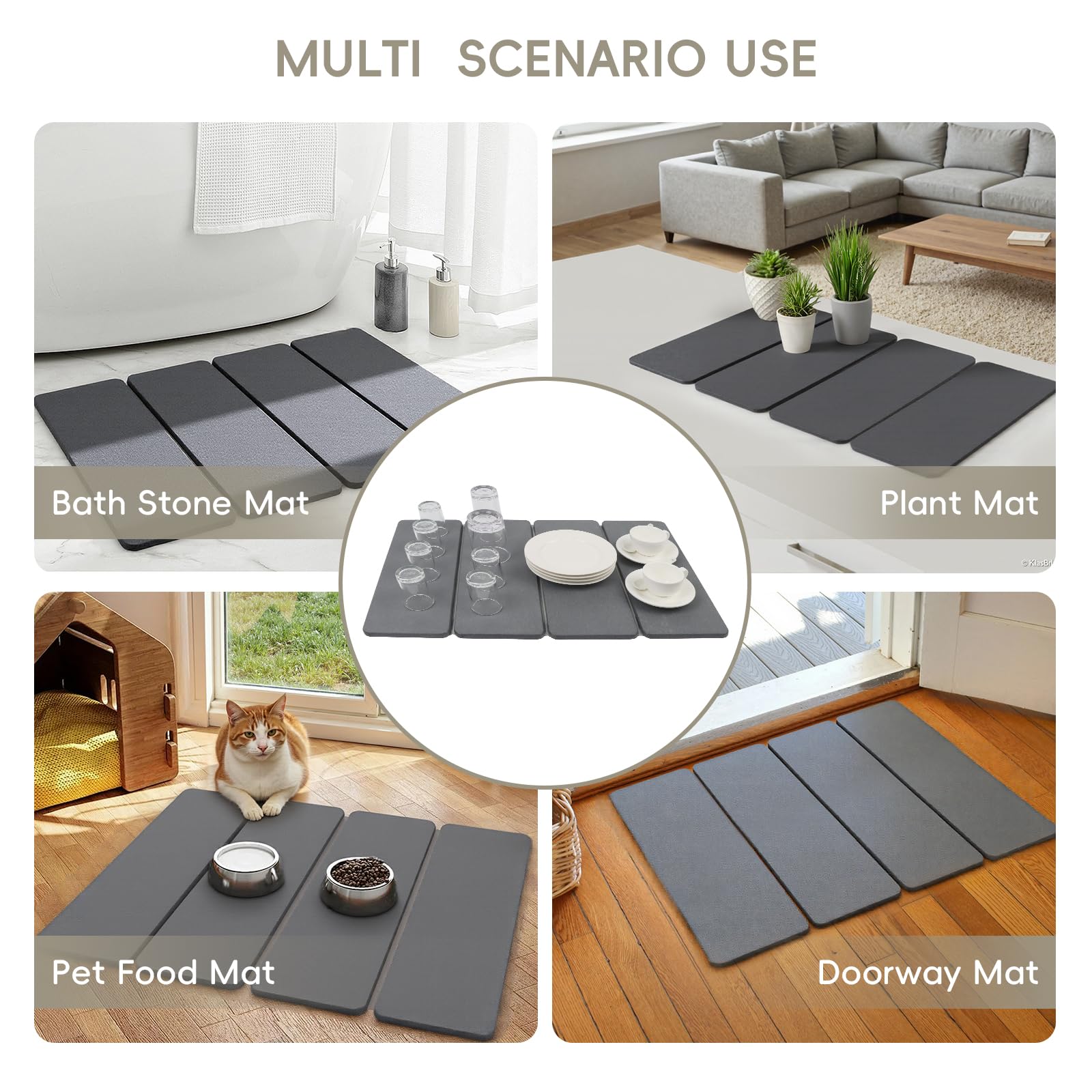 Small Stone Drying Mats for Kitchen Counter