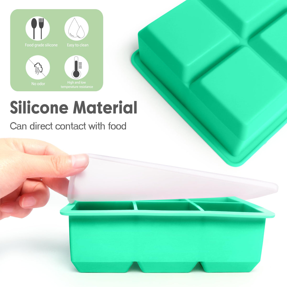 Silicone Ice Cube Trays 3 Pack (3 Count)
