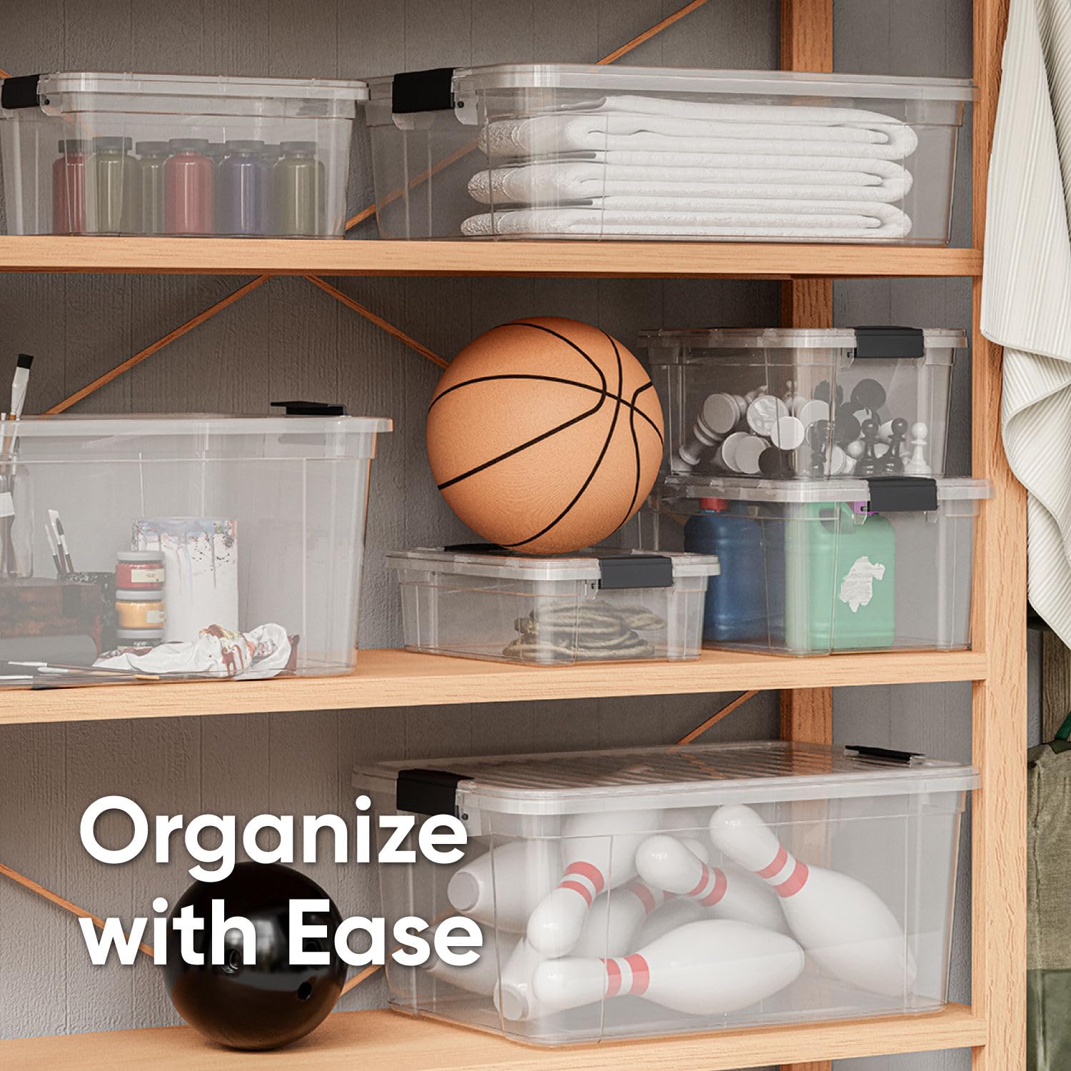 Clear Storage Bins with Lids (2 Count)