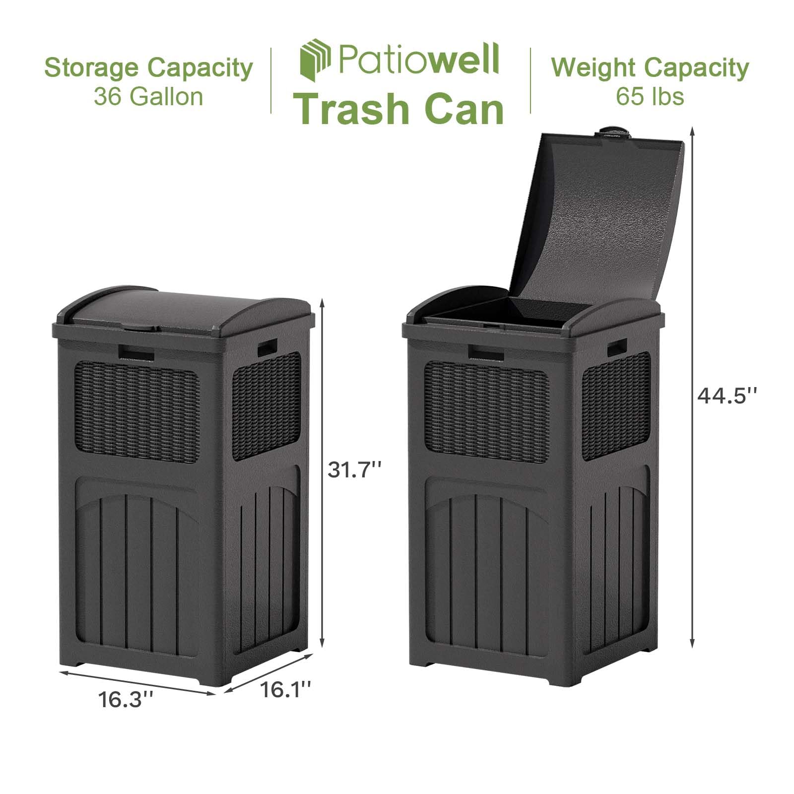 36 Gallon Outdoor Trash Can