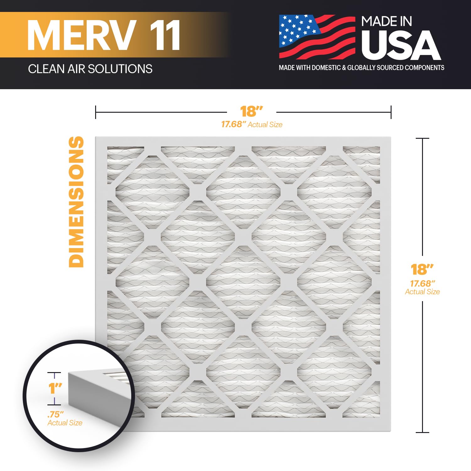 TruFilter 18x18x1 Air Filter MERV 11 (6 Count)