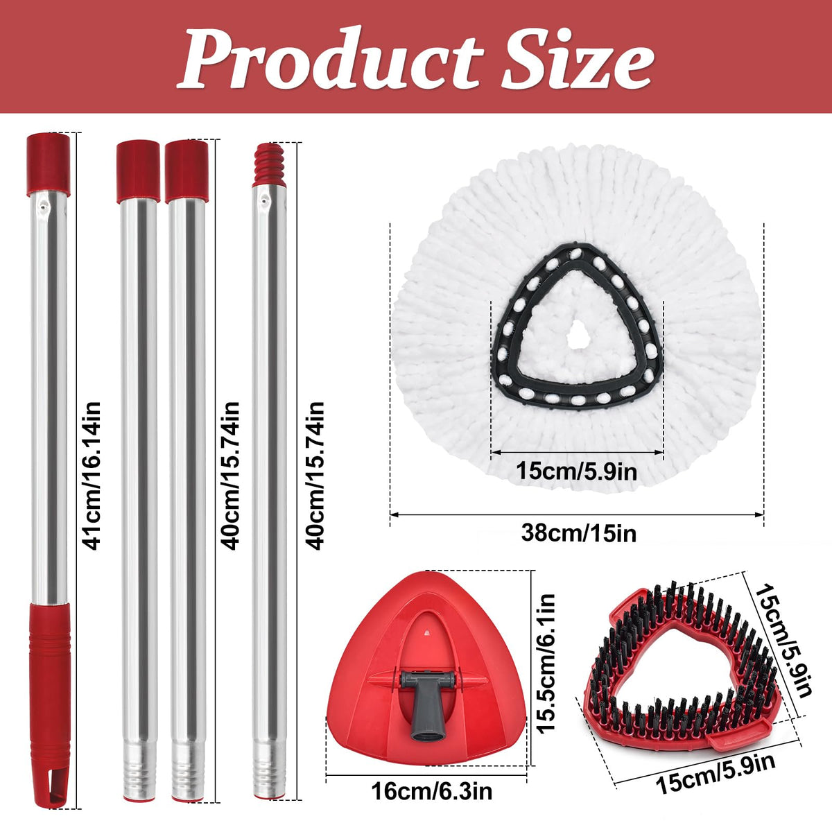 Spin Mop Handle Replacement for Ocedar (5 Count)