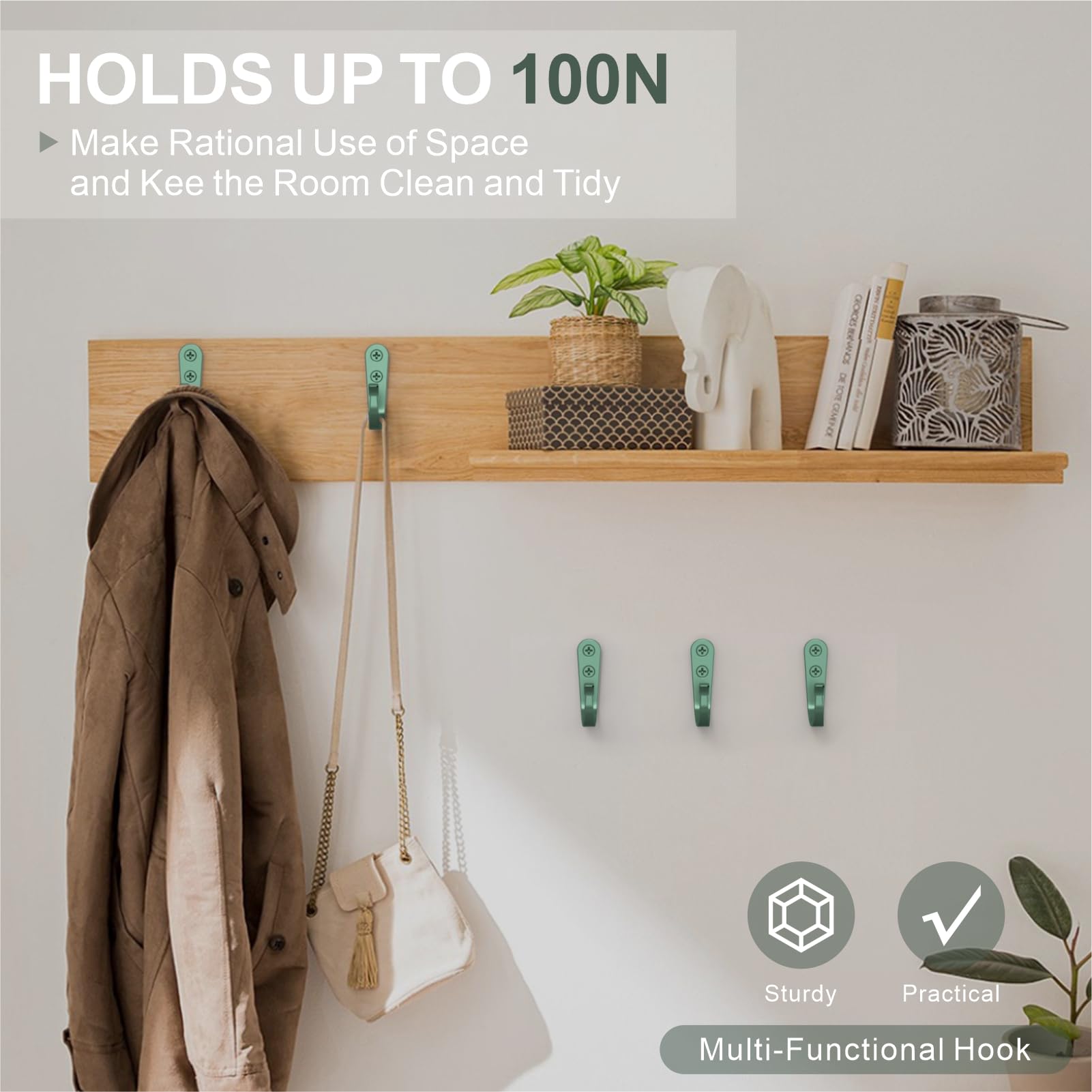 20 Pack Coat Hooks for Hanging (20 Count)