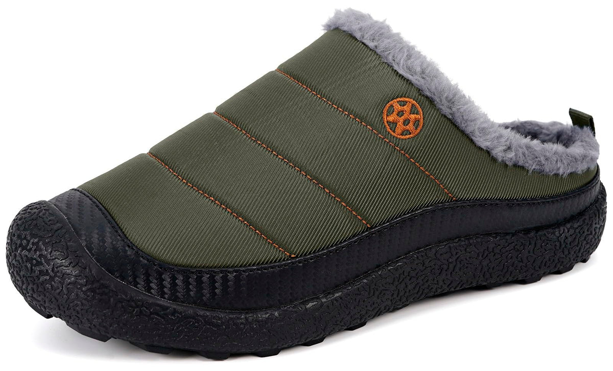 Womens Mens House Slippers Outdoor Winter Shoes Green