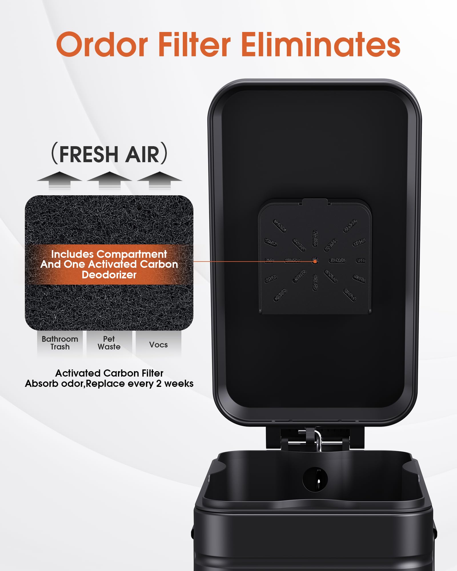 Small Trash Can with Lid Soft Close