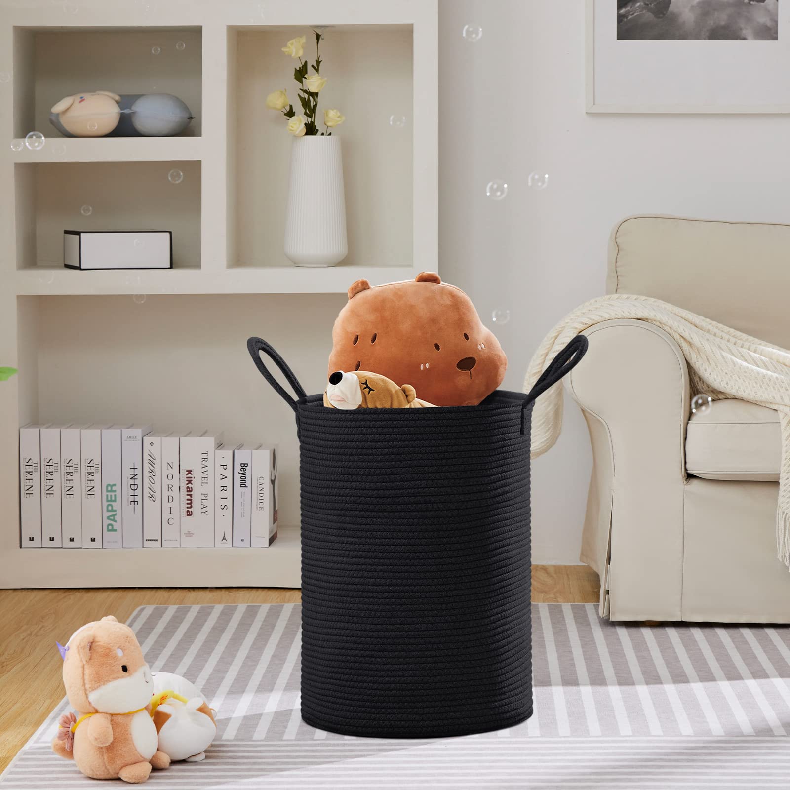 72L Tall Woven Laundry Basket Hamper