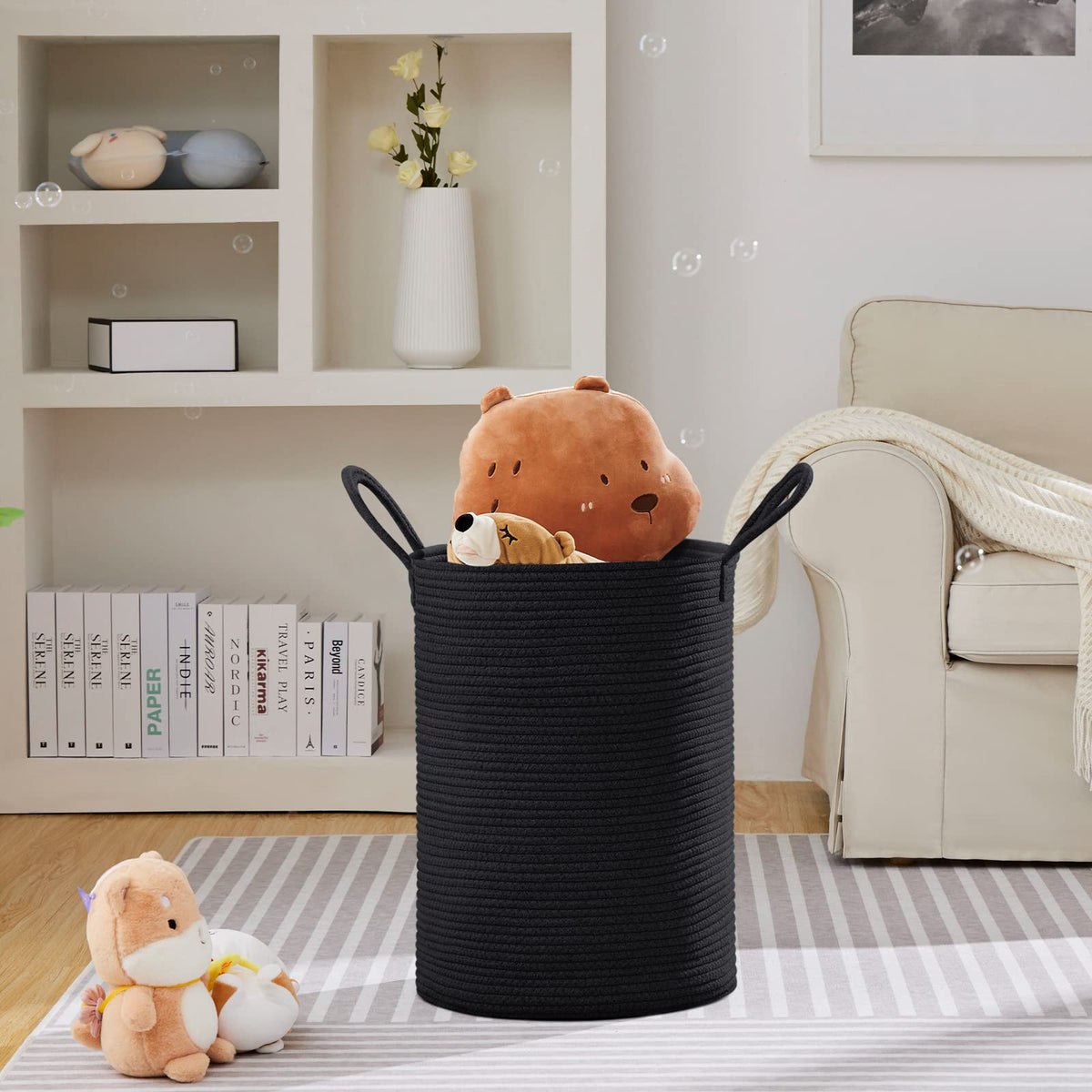 72L Tall Woven Laundry Basket Hamper