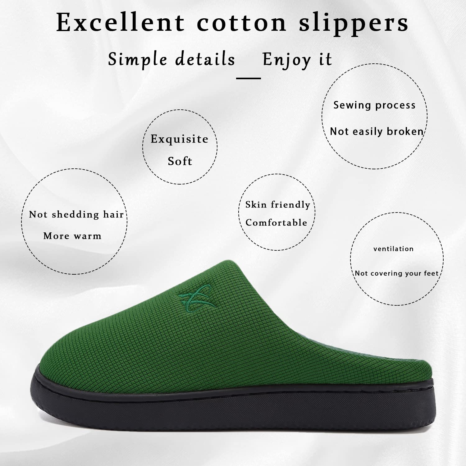 Memory Foam Cotton Slippers Couple Style Men's and Women's House Casual Shoes