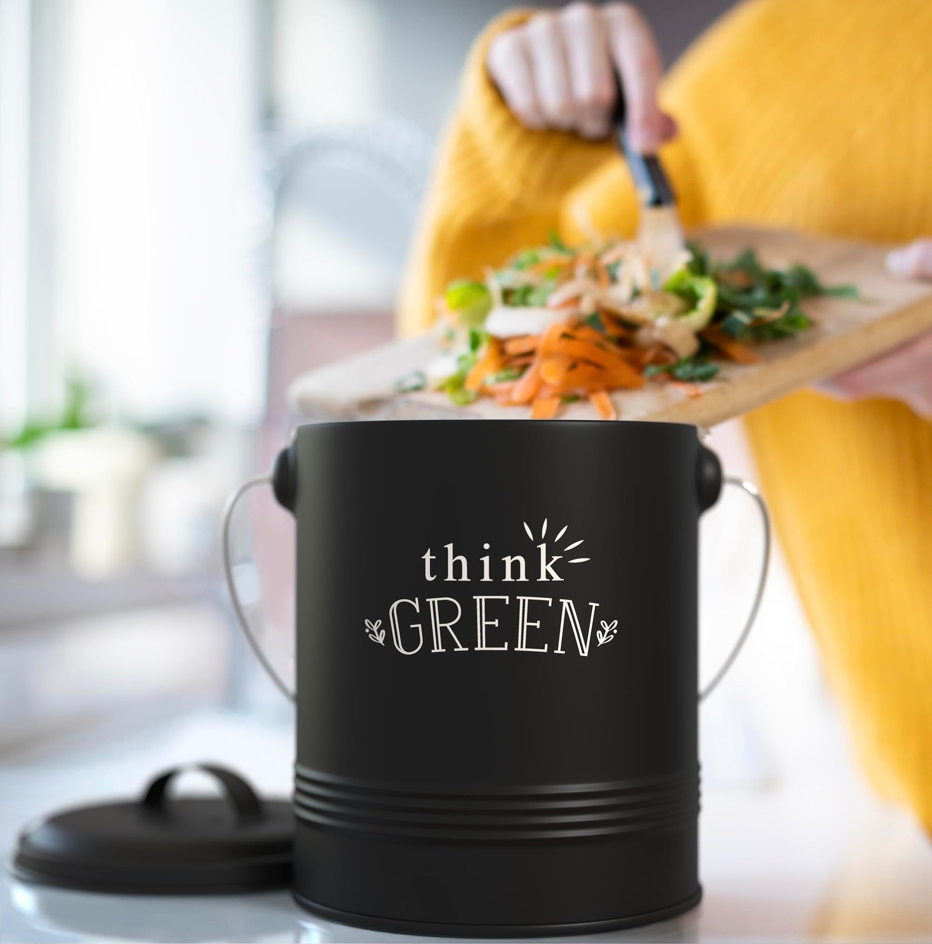 1.2 Gallon Kitchen Counter Compost Bin with Lid