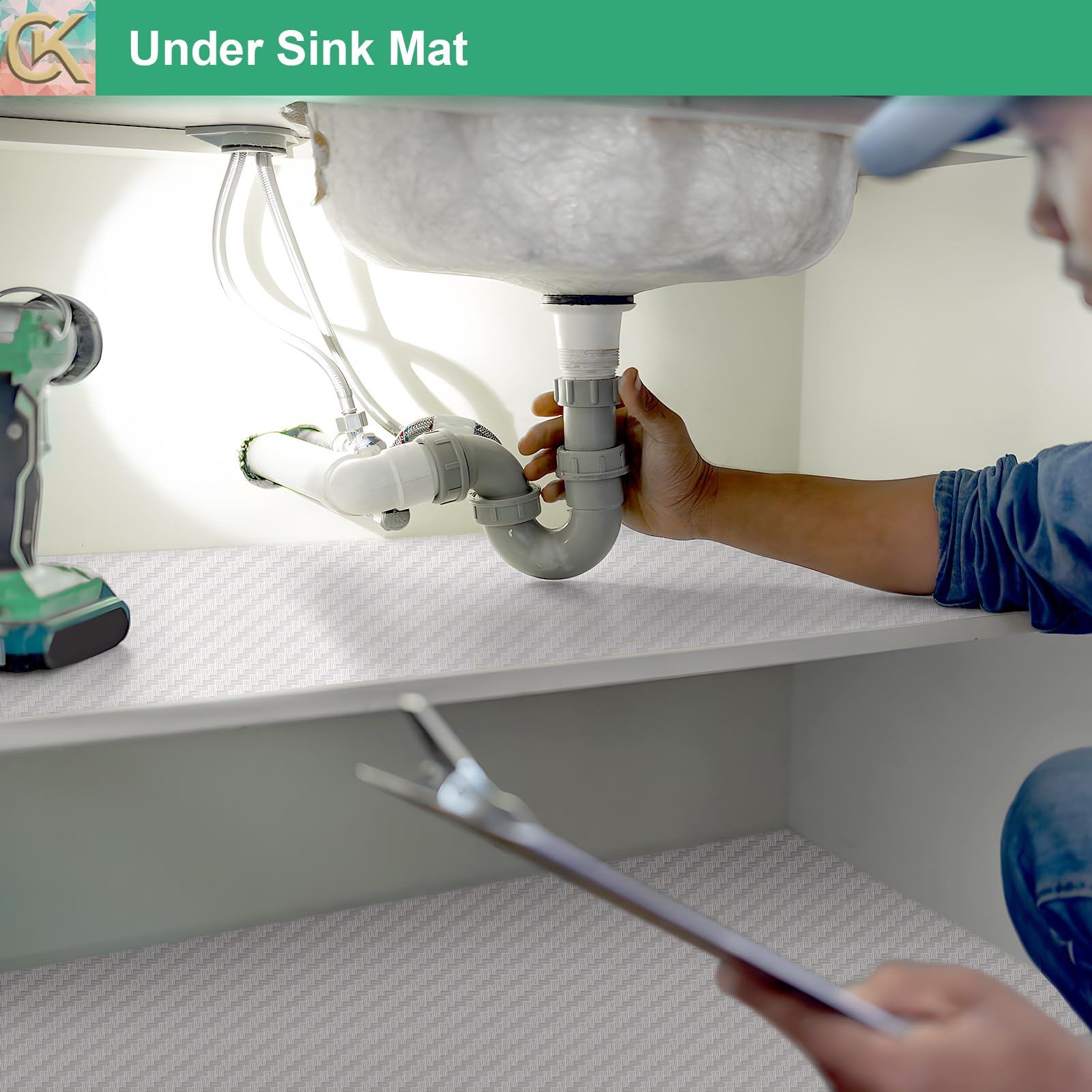 Self Adhesive Shelf Liner Kitchen Liner (696.2 sq in)