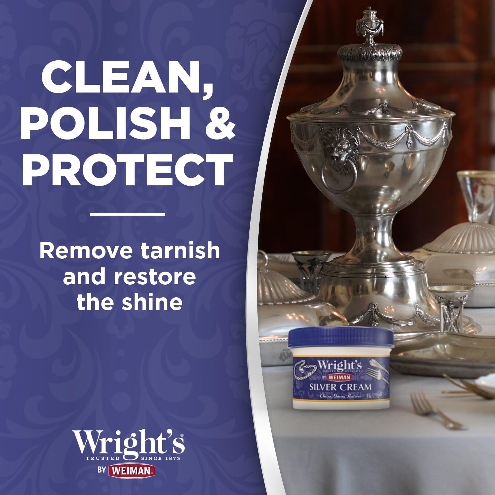 by Weiman Silver Cleaner and Polish Cream with Polishing Cloth (8 Ounce)
