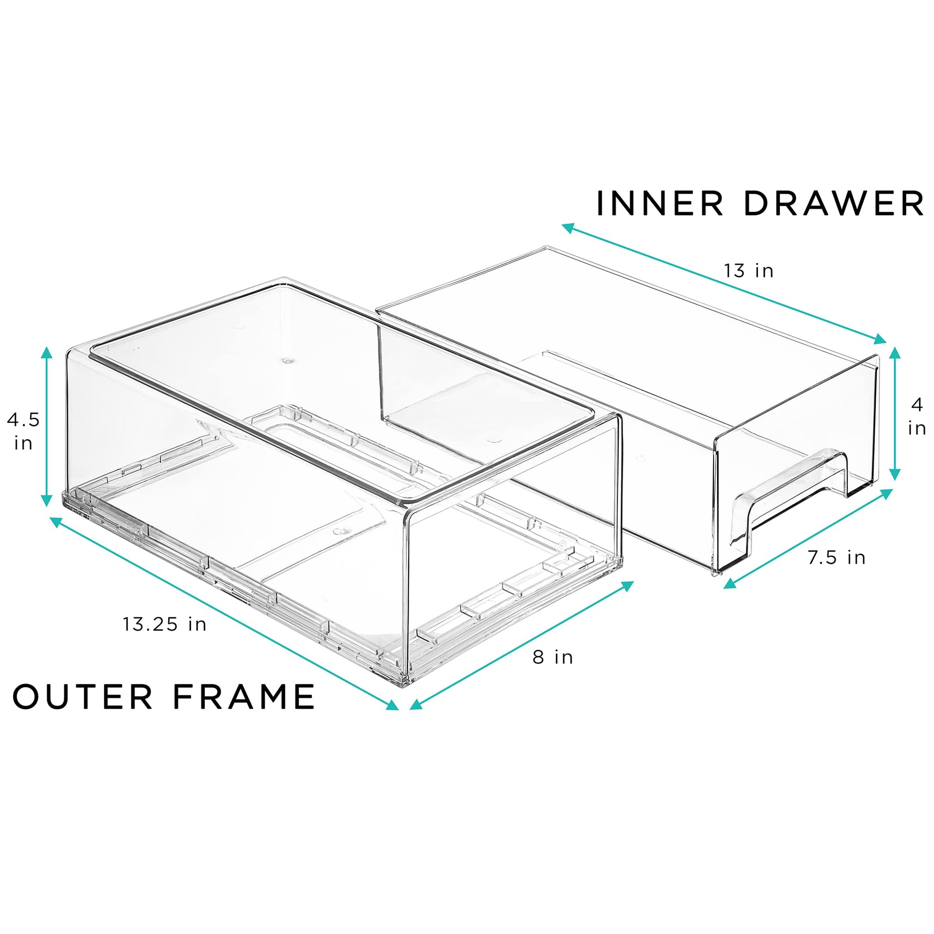 Medium Clear Storage Drawers