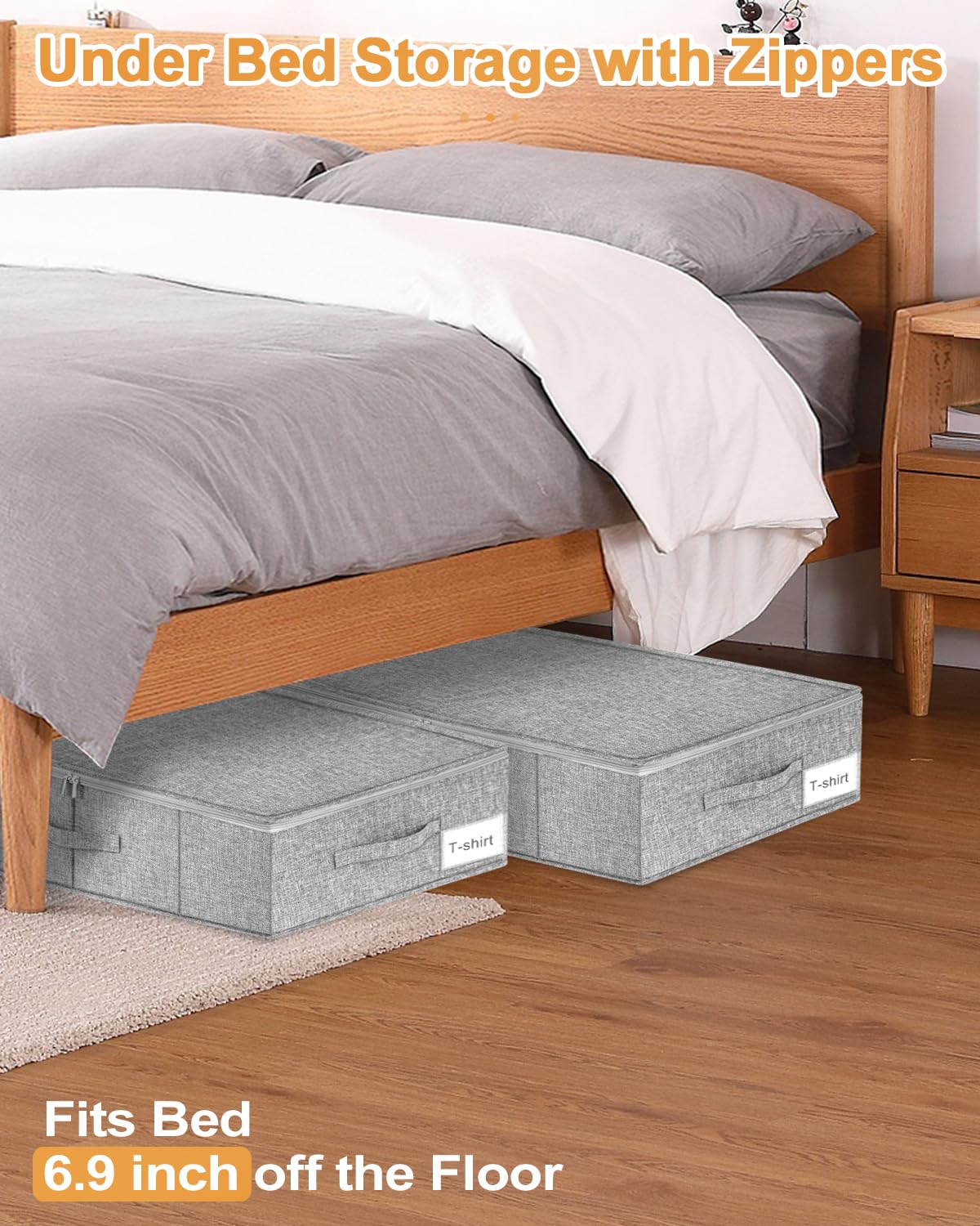 6.7 in Tall Sturdy Under Bed Storage Container with Lid (2 Count)