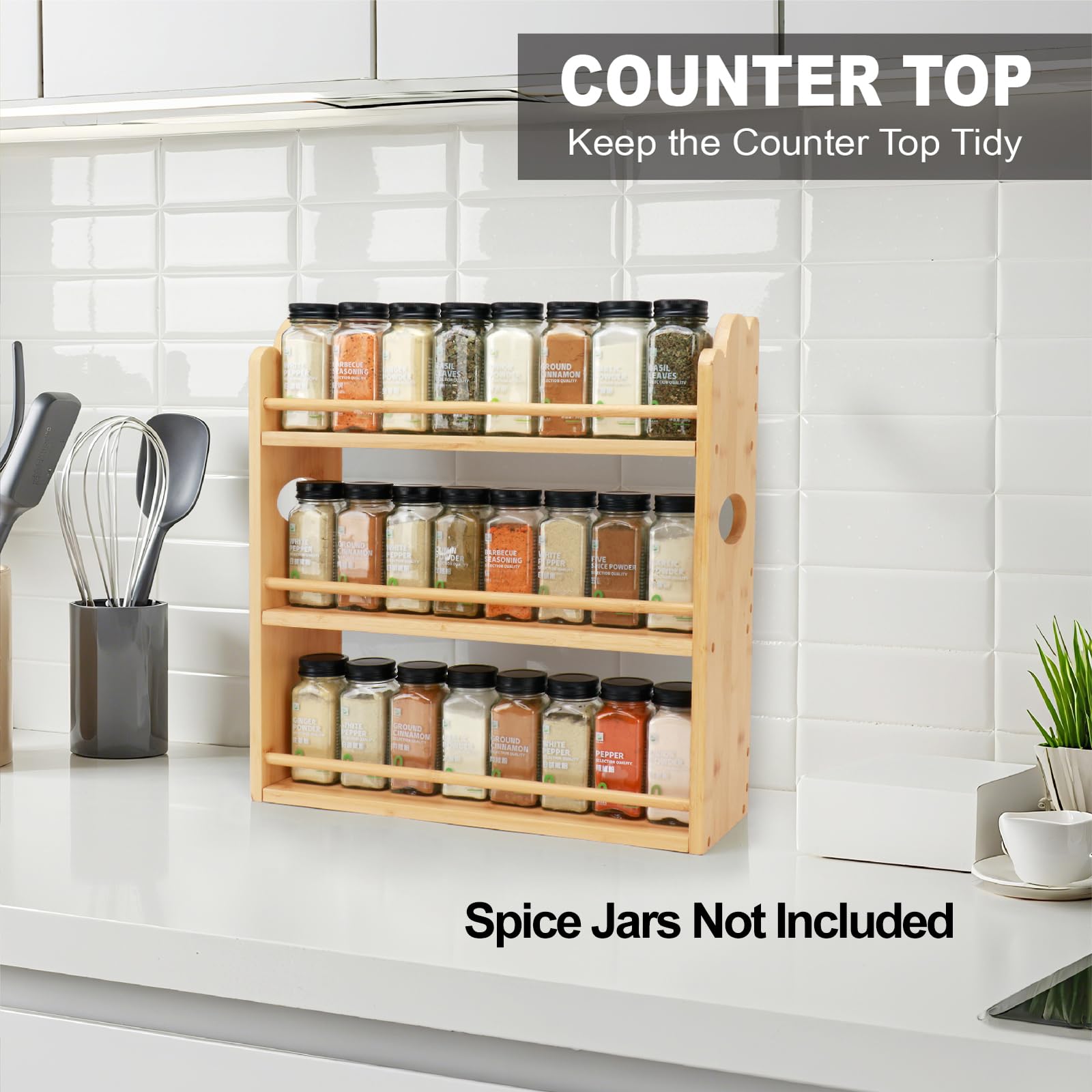 3 Tier Bamboo Spice Rack