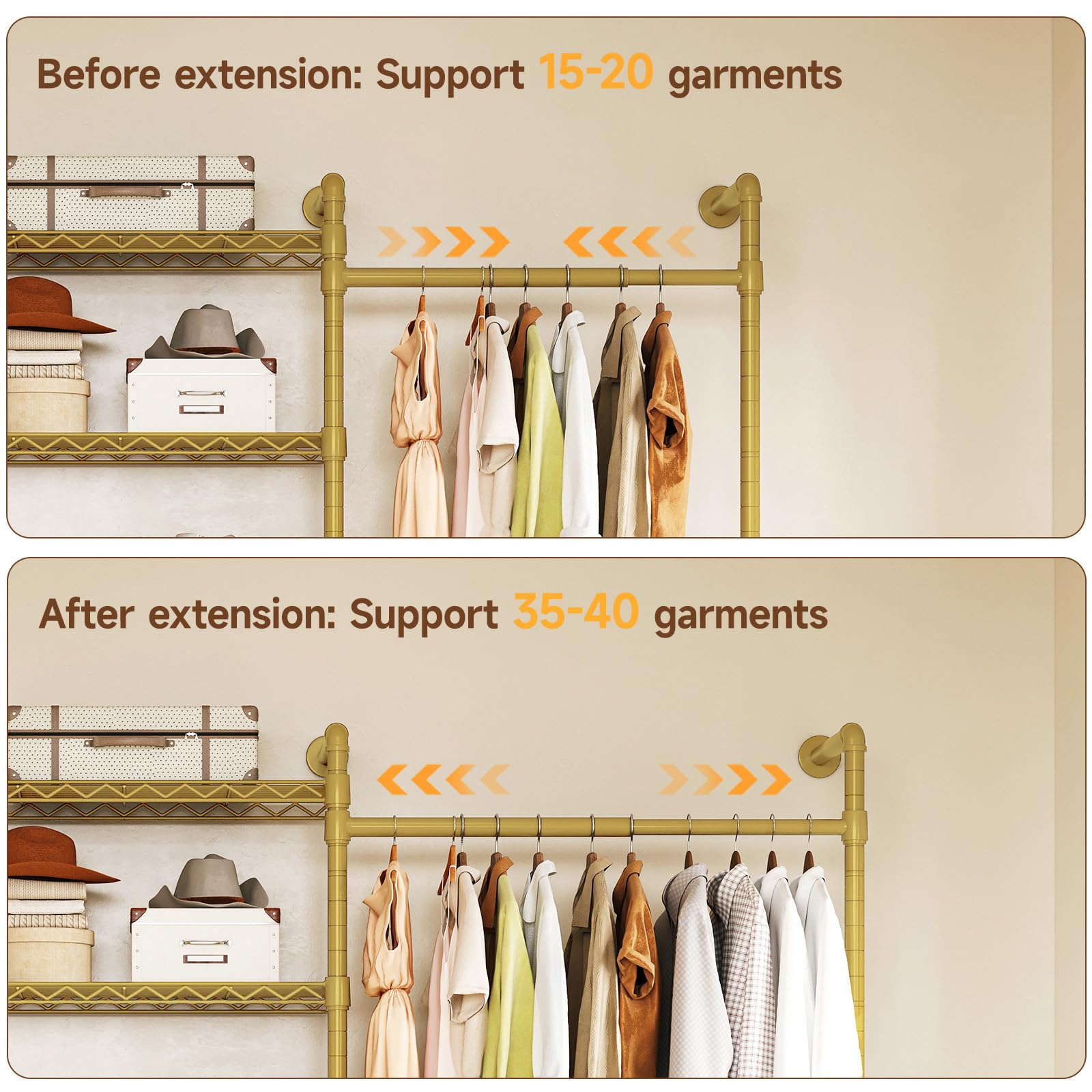 L4 Wall Mounted Heavy Duty Corner Industrial Pipe Clothing Rack