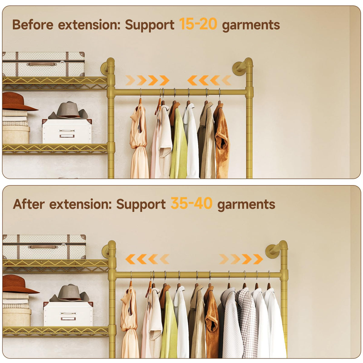 L4 Wall Mounted Heavy Duty Corner Industrial Pipe Clothing Rack