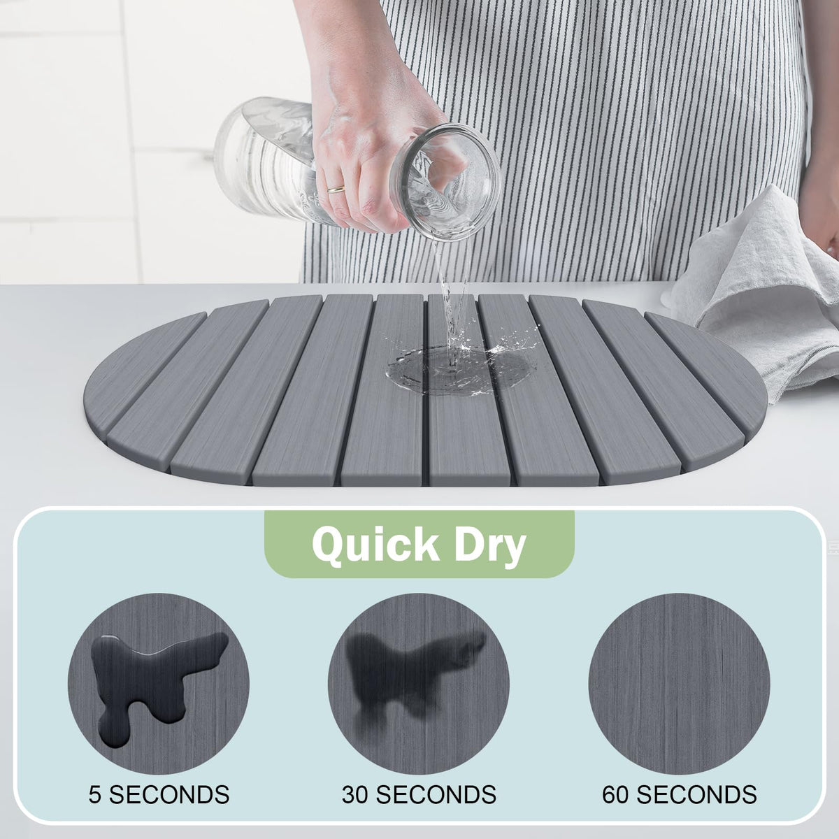 Stone Dish Drying Mat for Kitchen Counter