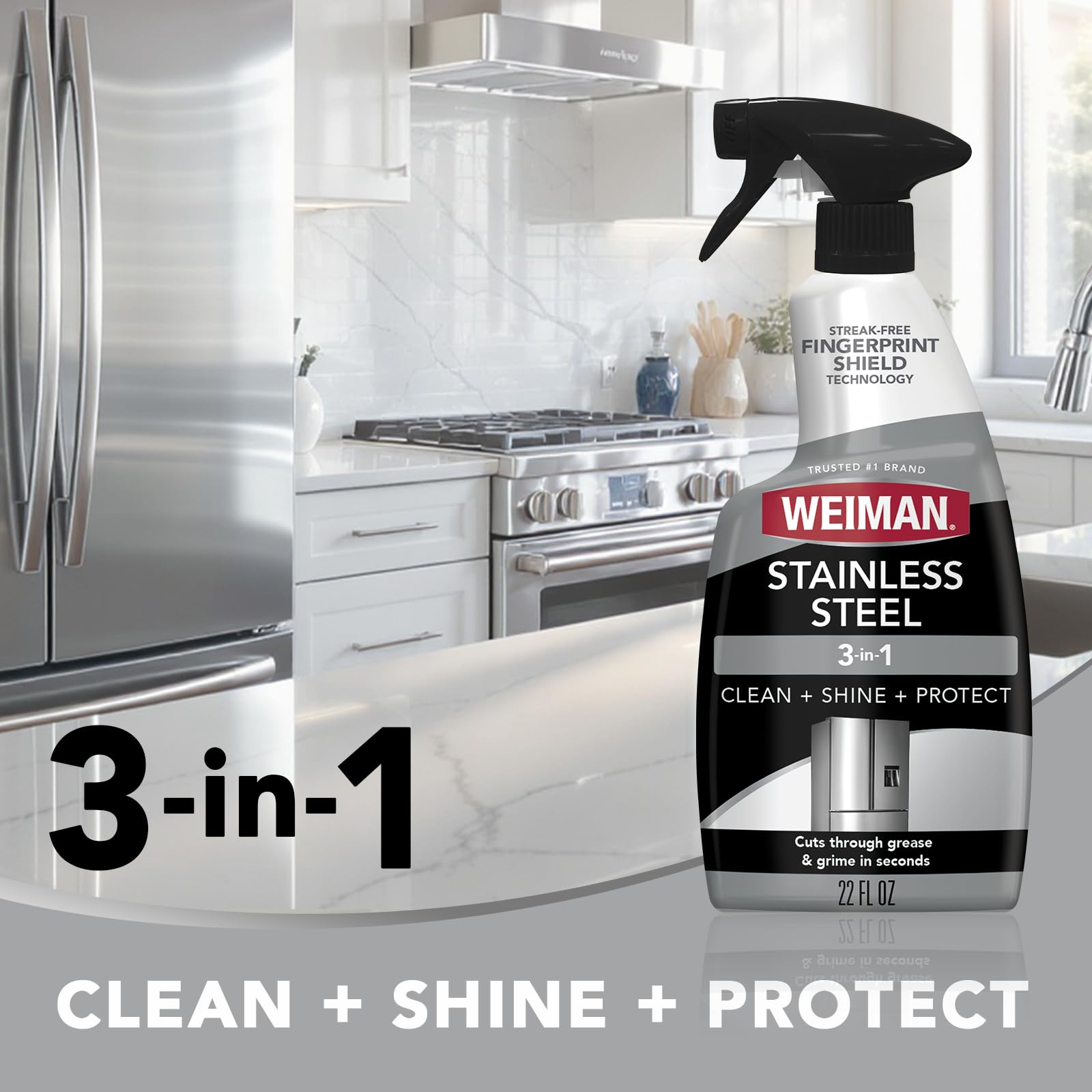 Stainless Steel Cleaner & Polish Spray with Cloth (24 Fl Oz)