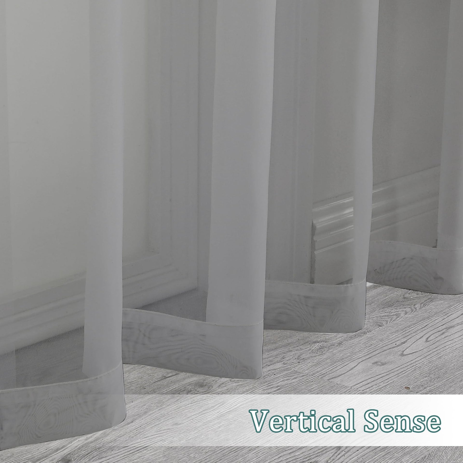 Charcoal Grey Sheer Valances for Windows (2 Count)