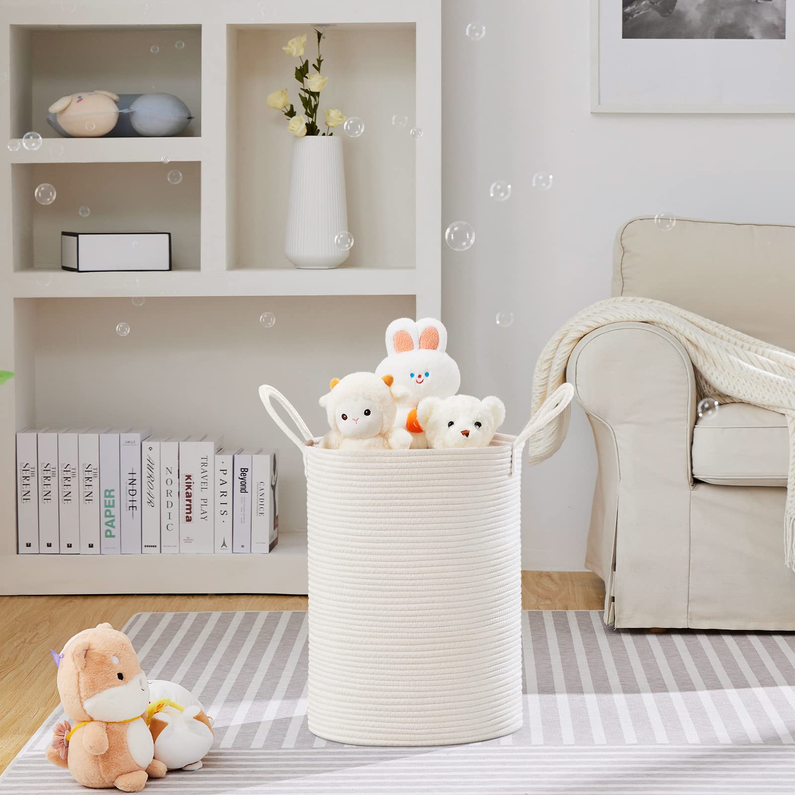 58L Tall Woven Laundry Basket Hamper