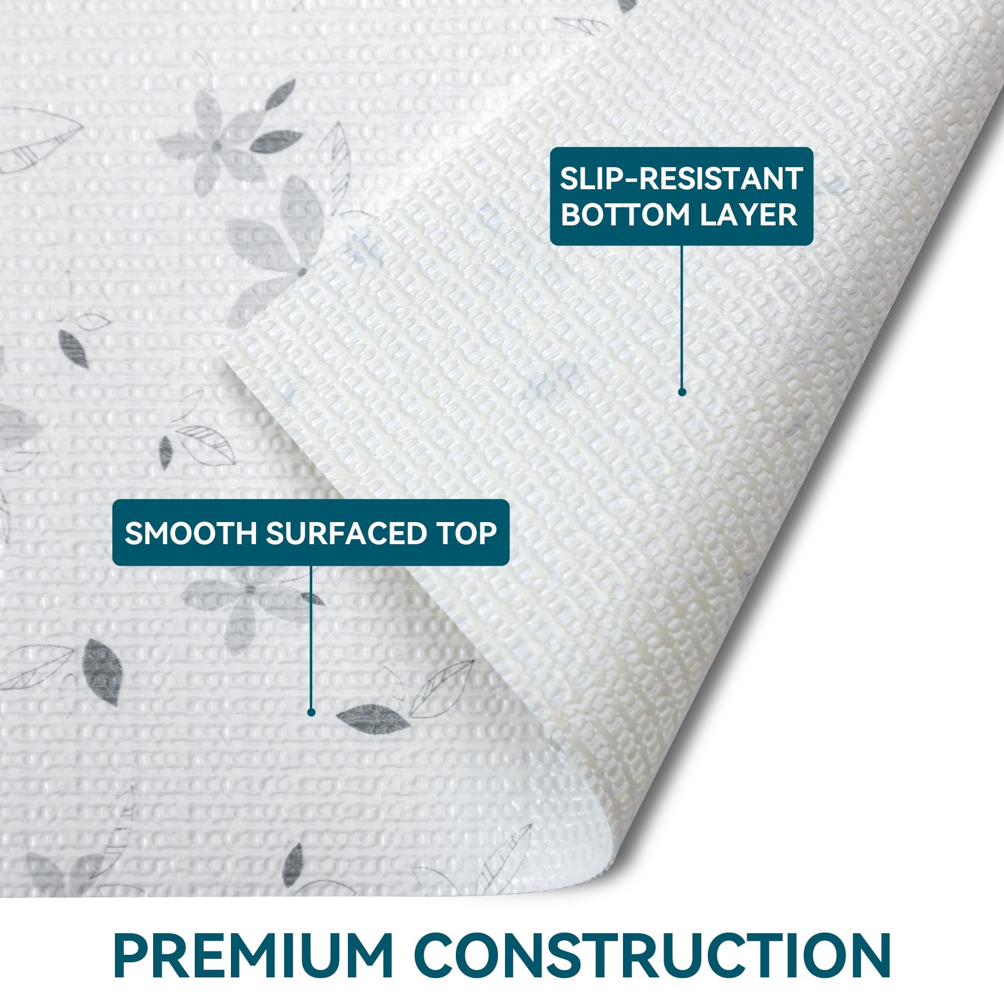 12 Inch x 240 Inch Floral Drawer and Shelf Liner for Cabinets (2 Count)