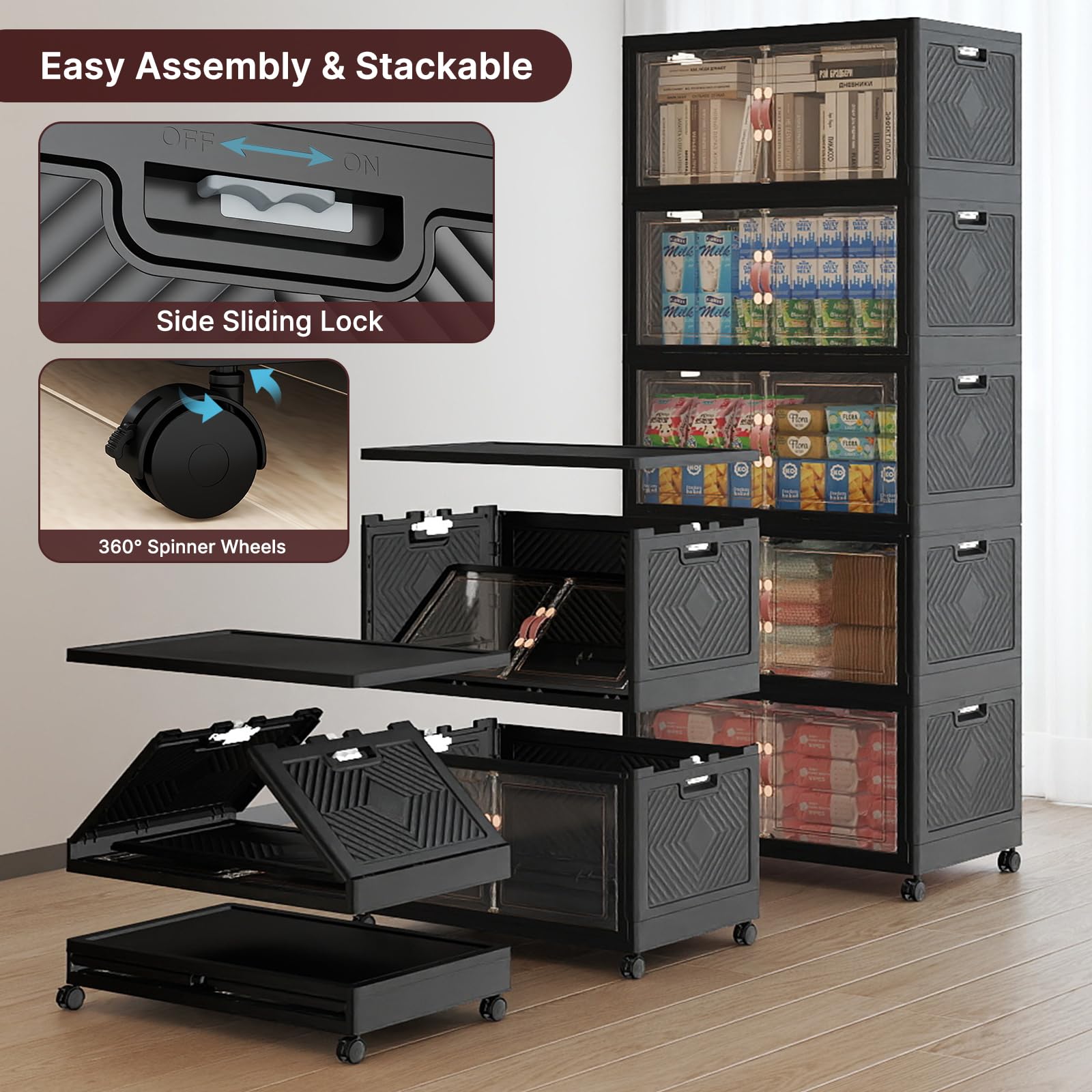Stackable Storage Bins (5 Count)