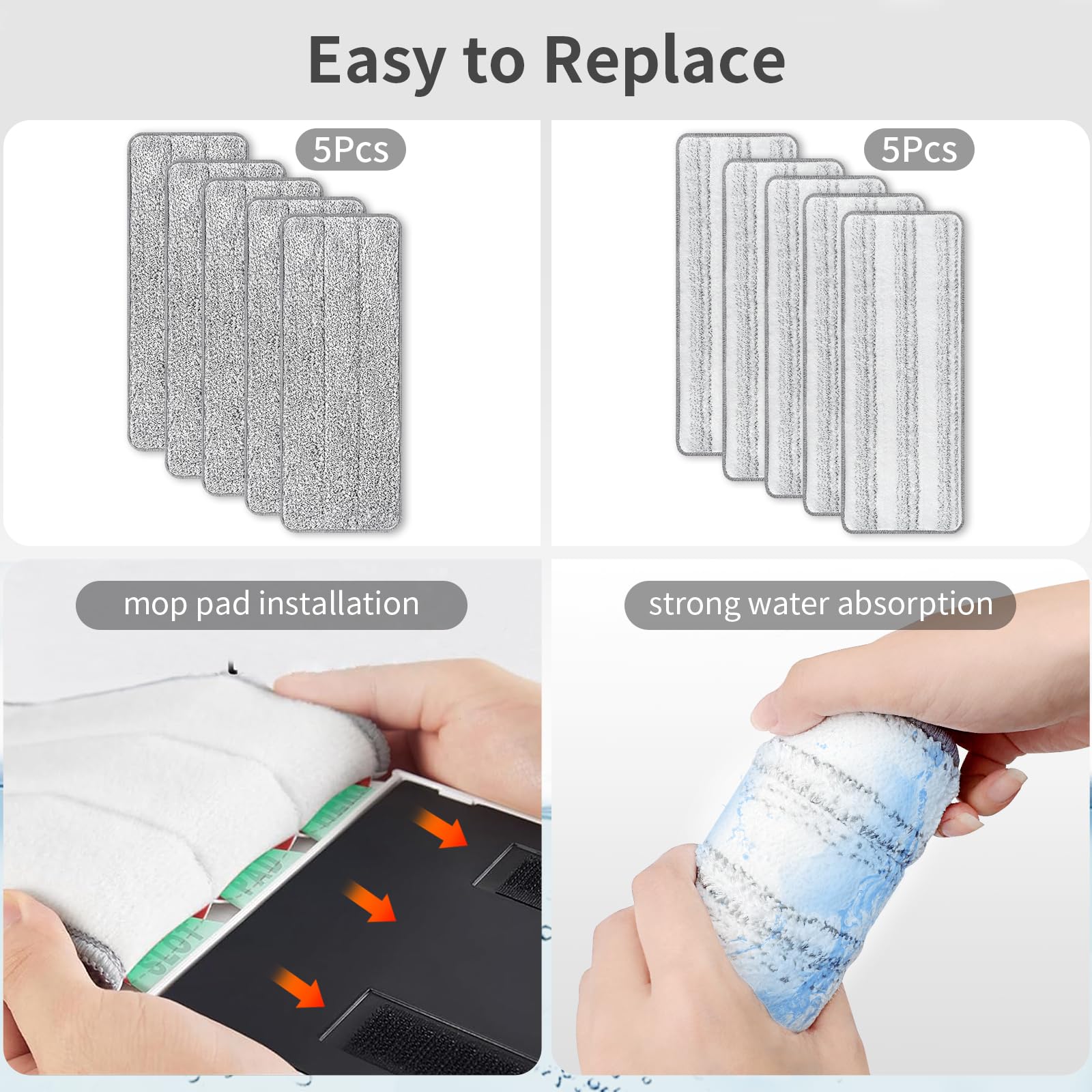 10 Pack Mop Replacement Pads for Joymoop (10 Count)