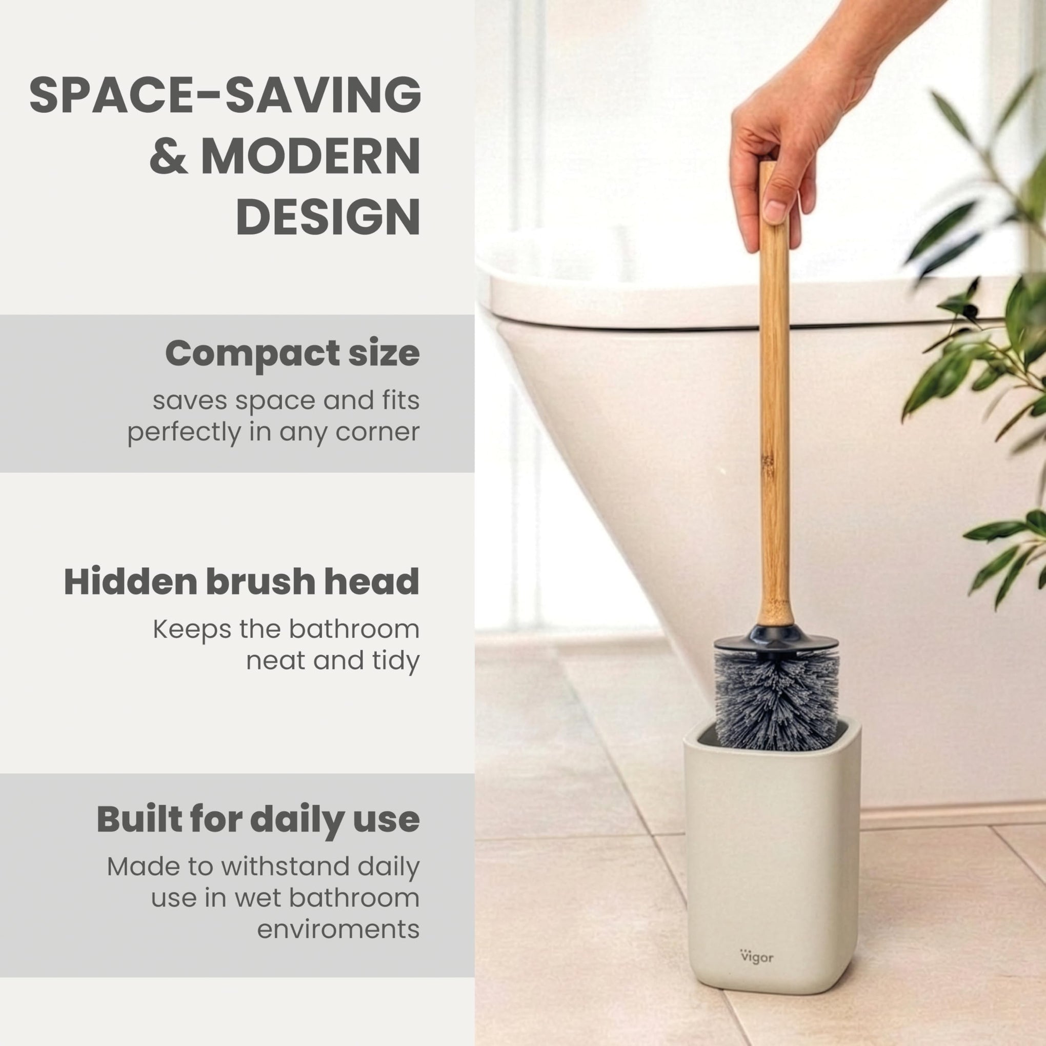 Zense Toilet Brush and Holder Set